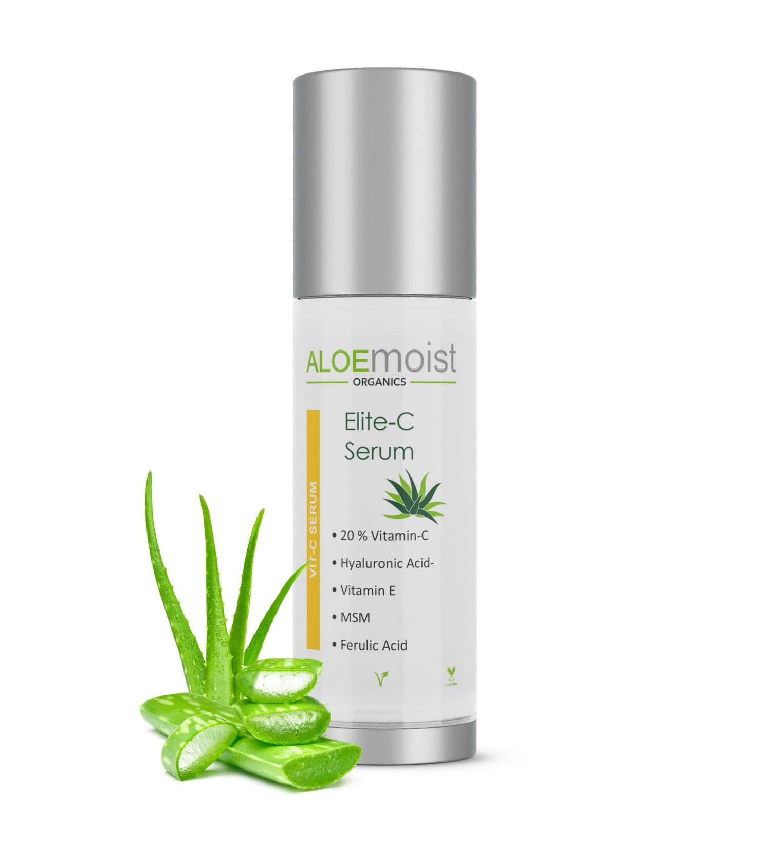 Elite Vitamin C Serum with Hyaluronic Acid & Aloe Vera - Anti-Aging Pore Minimizer Dark Spot Corrector for Face (.5 fl oz - Buy Online on GoSupps.com