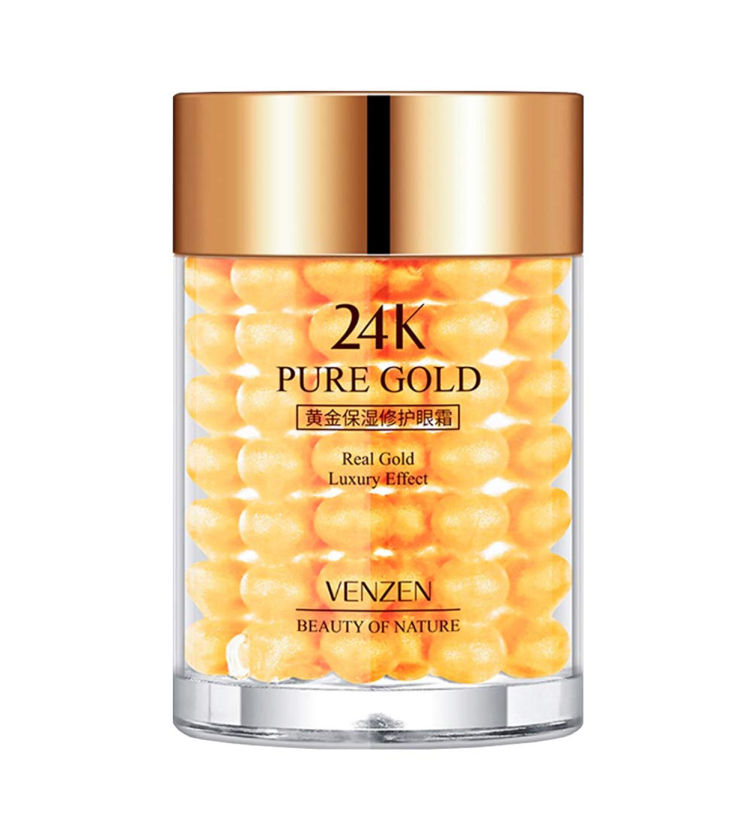 VENZEN Pure 24K Gold Eye Cream - Luxury Nourishment and Hydration - 30g - Buy Online on GoSupps.com