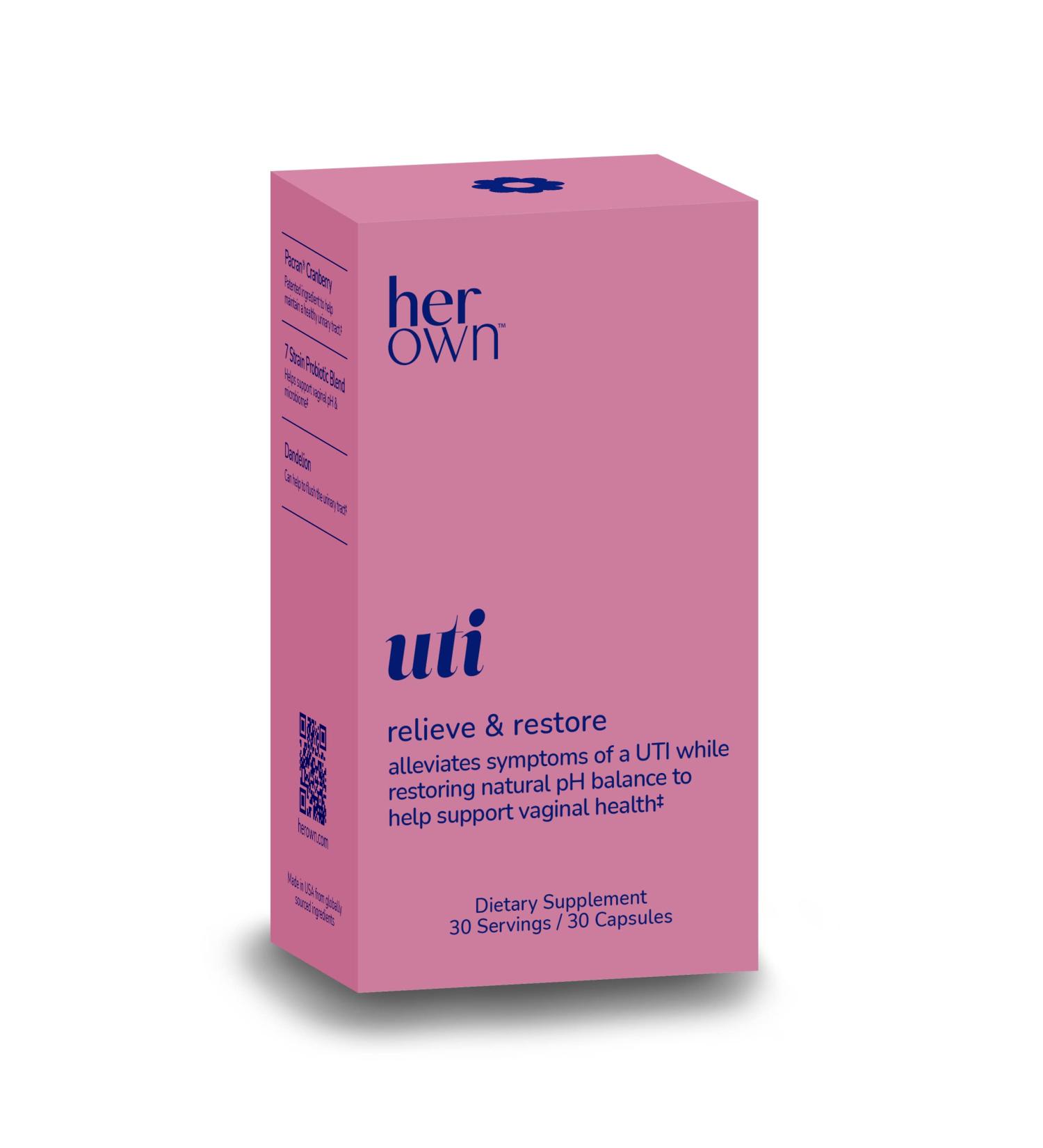 UTI Relief Probiotic Supplement - pH Balance, Vaginal Flora Support, Urinary Health - 30 Capsules, Vegan & Gluten-Free - Buy Online on GoSupps.com