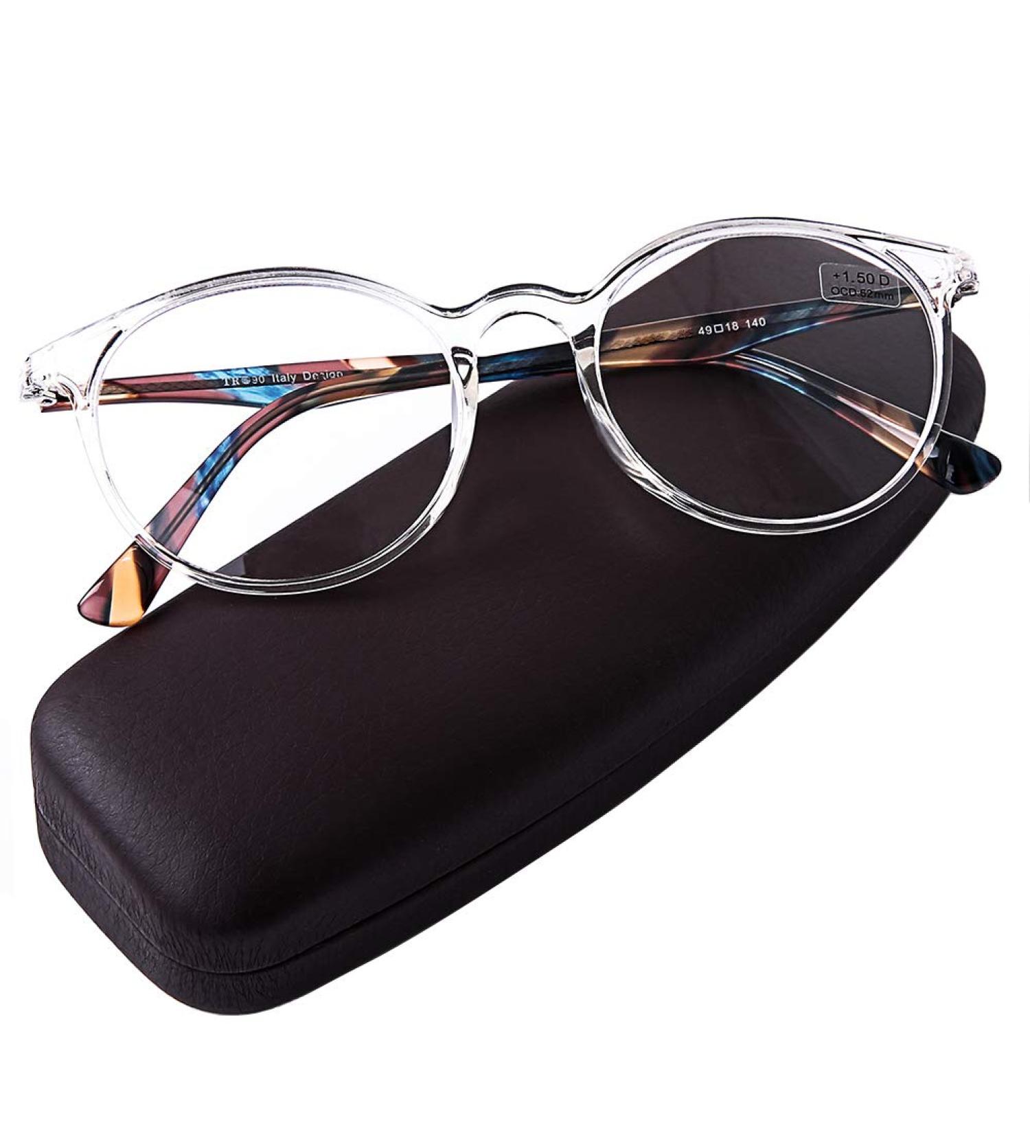 DOOViC Italy Design Fashion Reading Glasses +1.25 Strength | Stylish Clear Frames for Women Men | Includes Case - Buy Online on GoSupps.com