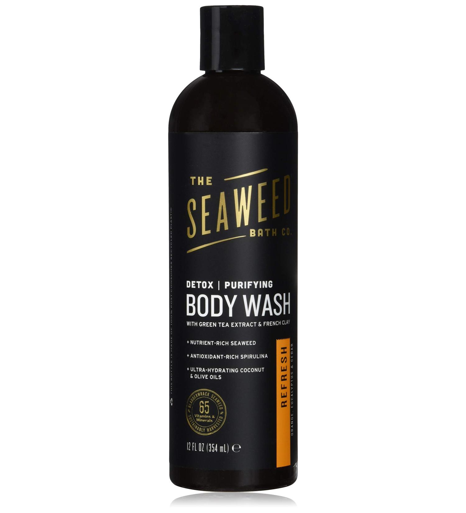 Seaweed Bath Co. Detox Purifying Body Wash - Refreshing Orange Eucalyptus & Cedar Scent Green Tea Extract & French Clay 12 Oz - International Shipping Available - Buy Online on GoSupps.com