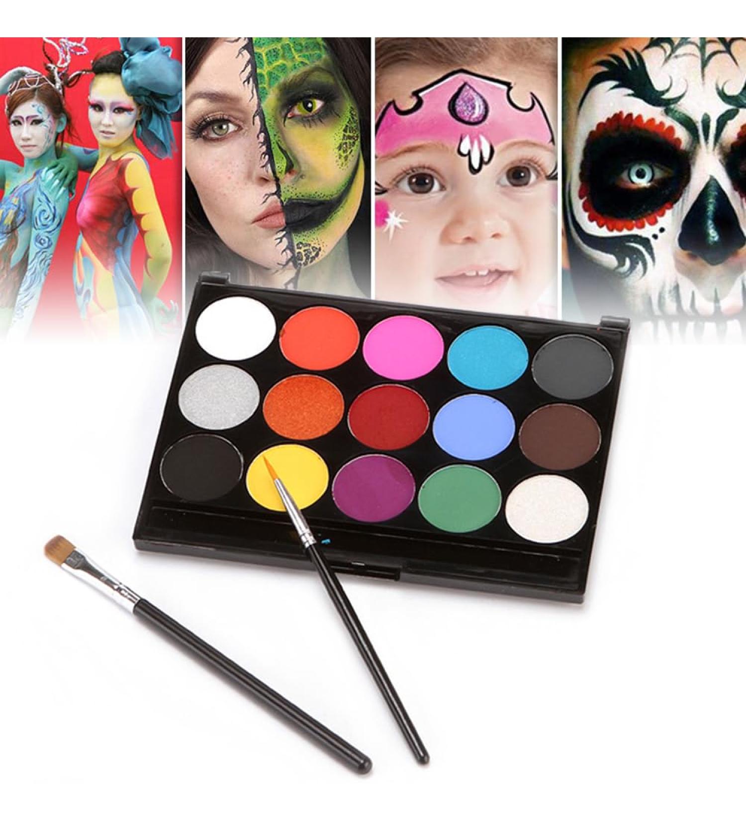 Kindoyo Face Painting Set - 15 Washable Colors for Kids Makeup & Body Painting - Perfect for Halloween Parties & Theater - Buy Online on GoSupps.com