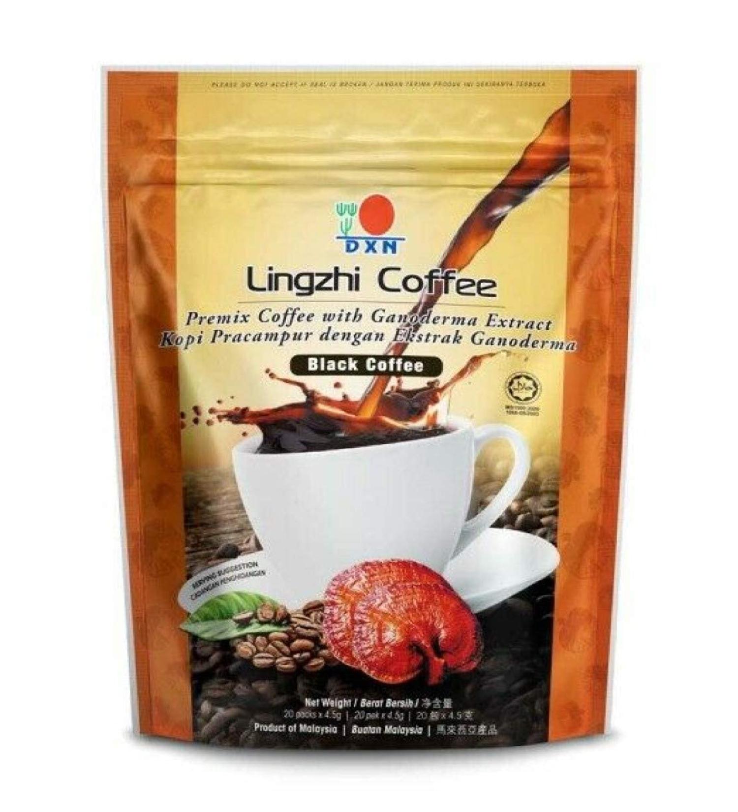 Dxn Lingzhi Black Coffee with Ganoderma 0.15 oz (Pack of 20) - Organic Reishi Mushroom Infused Brew - Buy Online on GoSupps.com