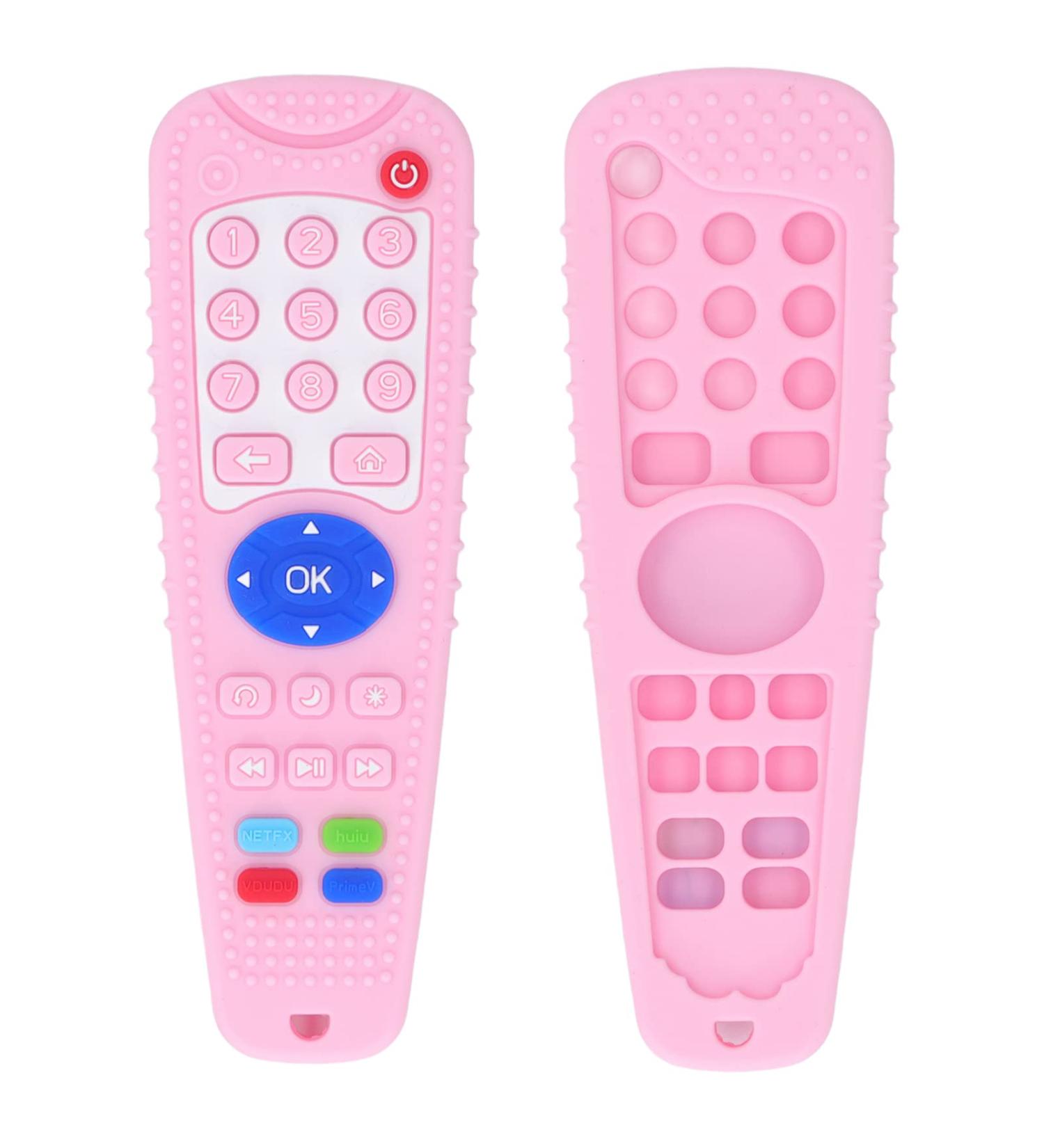 Soft Silicone Teether Toy for Babies - Pink Remote Control Design for Safe Gum Relief - Buy Online on GoSupps.com