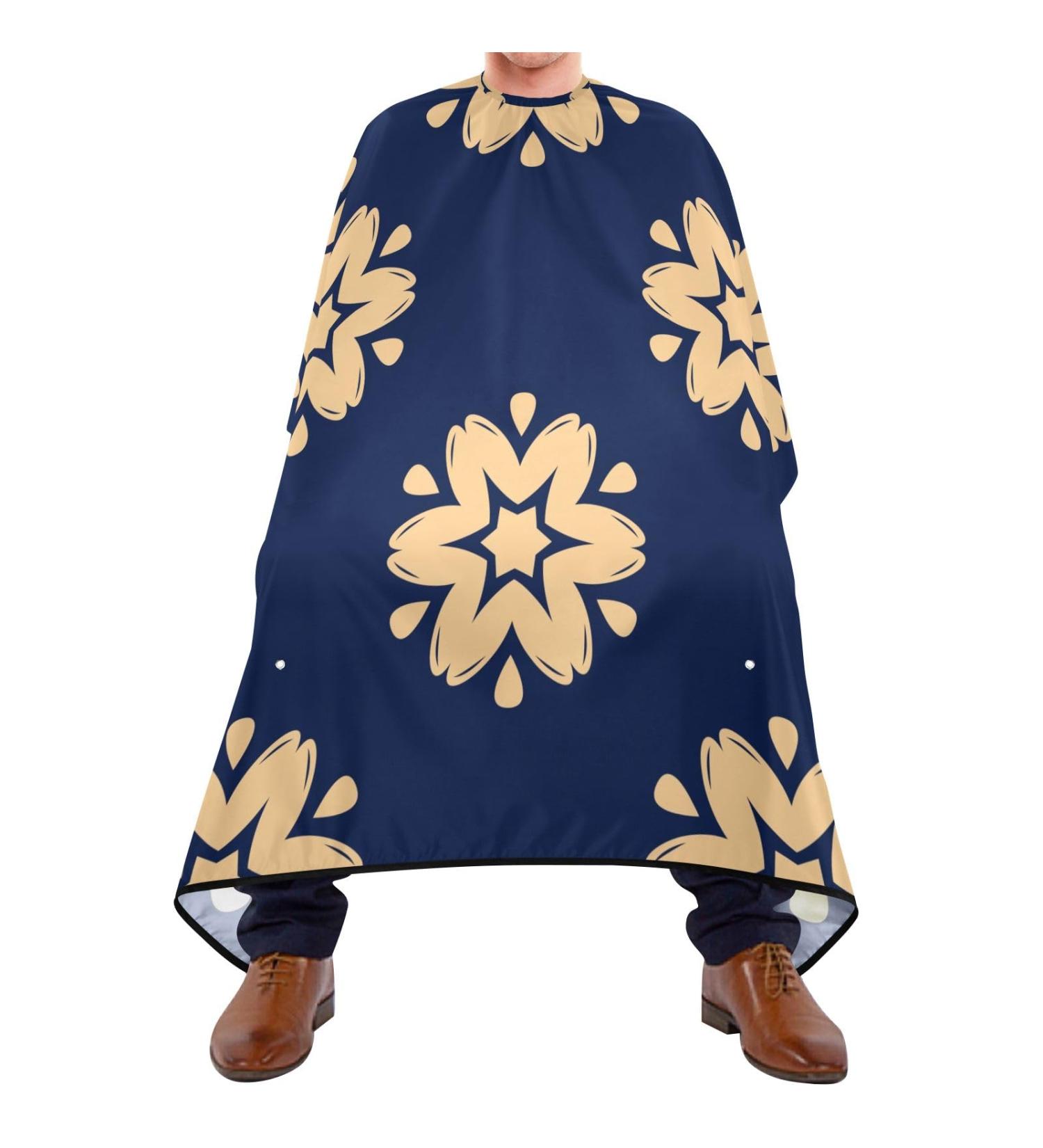 Waterproof Barber Cape - Yellow Flower & Cheetah Haircut Bib | Unisex Hair Cutting Cape for Men & Women - Buy Online on GoSupps.com