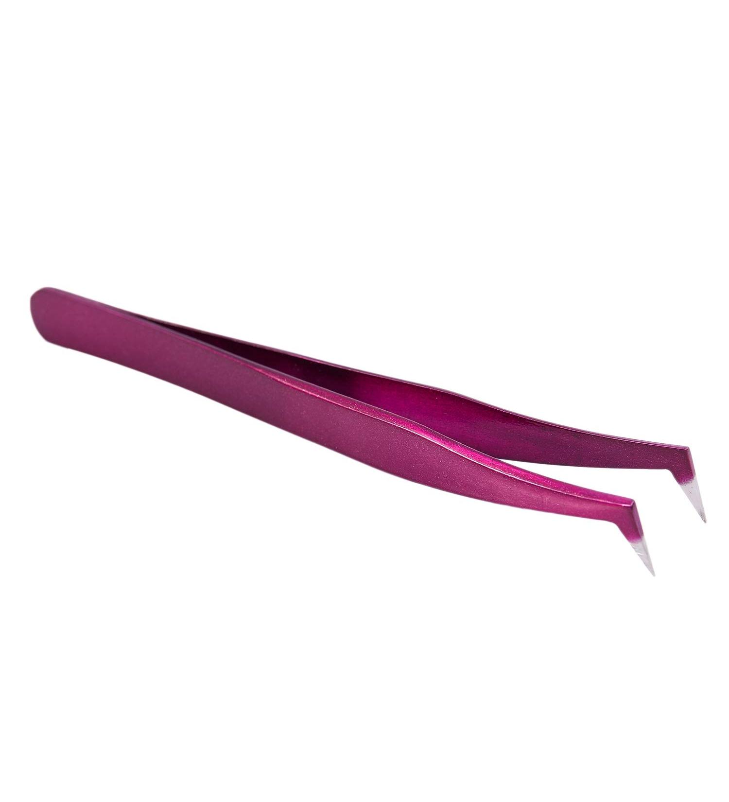 GUIJIALY Pro Beauty Precise Straight Curved Eyebrow Eyelashes Extension Tweezers Purple - Buy Online on GoSupps.com