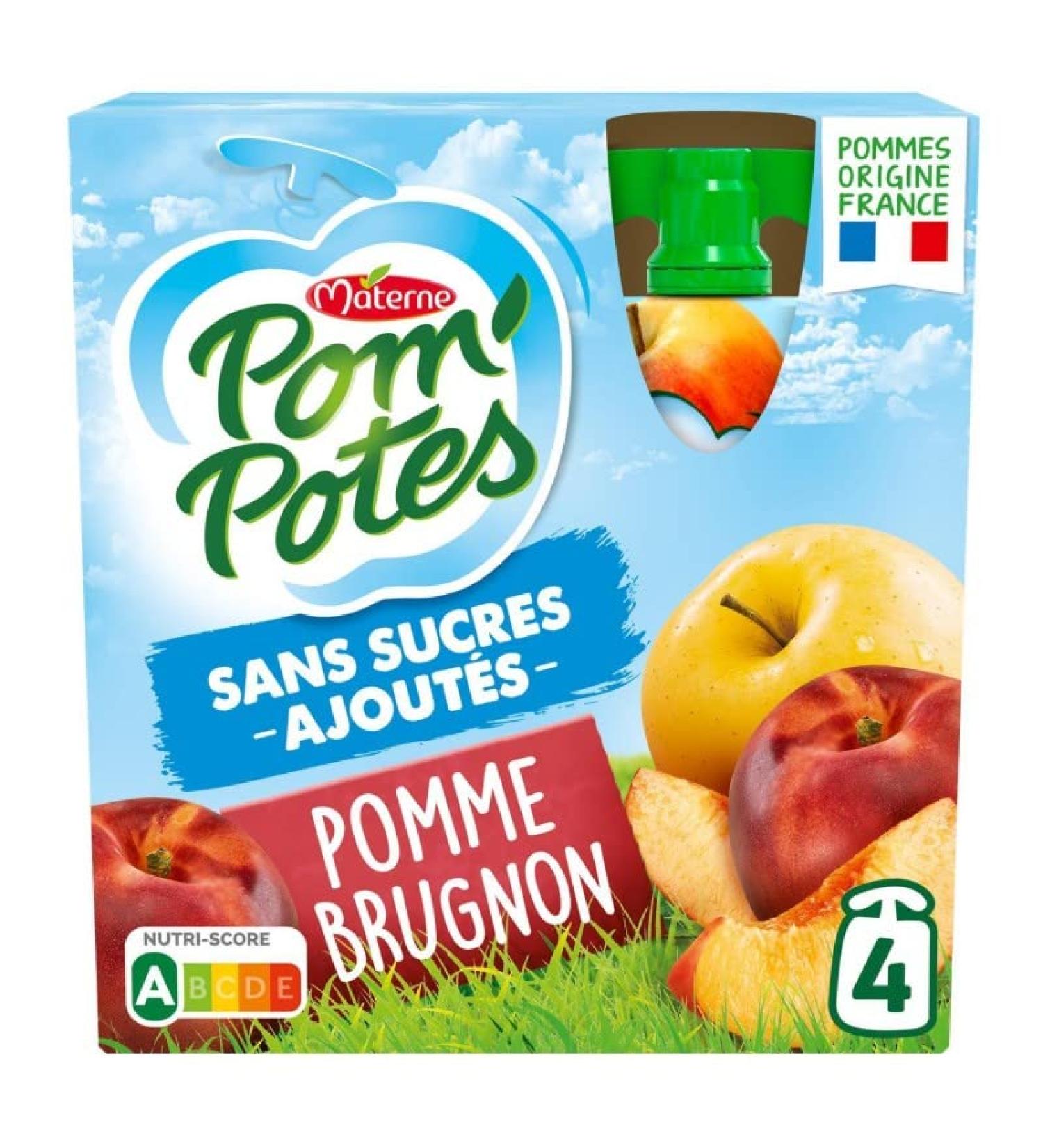 POM'POTES - Compotes Without Added Sugar Apple Brugnon 360G - (Pack of 4) - Buy Online on GoSupps.com