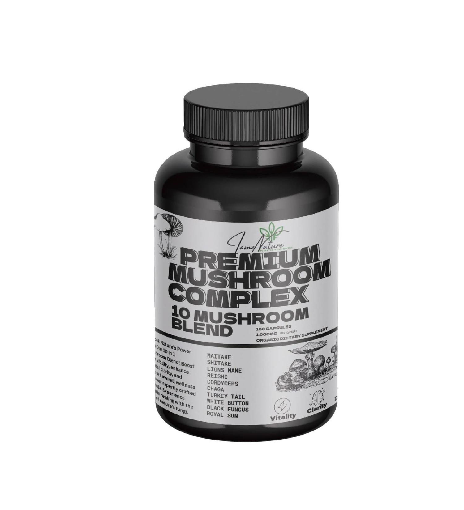 I AMZ Nature 10:1 Mushroom Complex Capsules - Energy Immunity & Focus Booster - Premium Herbal Supplement for International Shipping - Buy Online on GoSupps.com