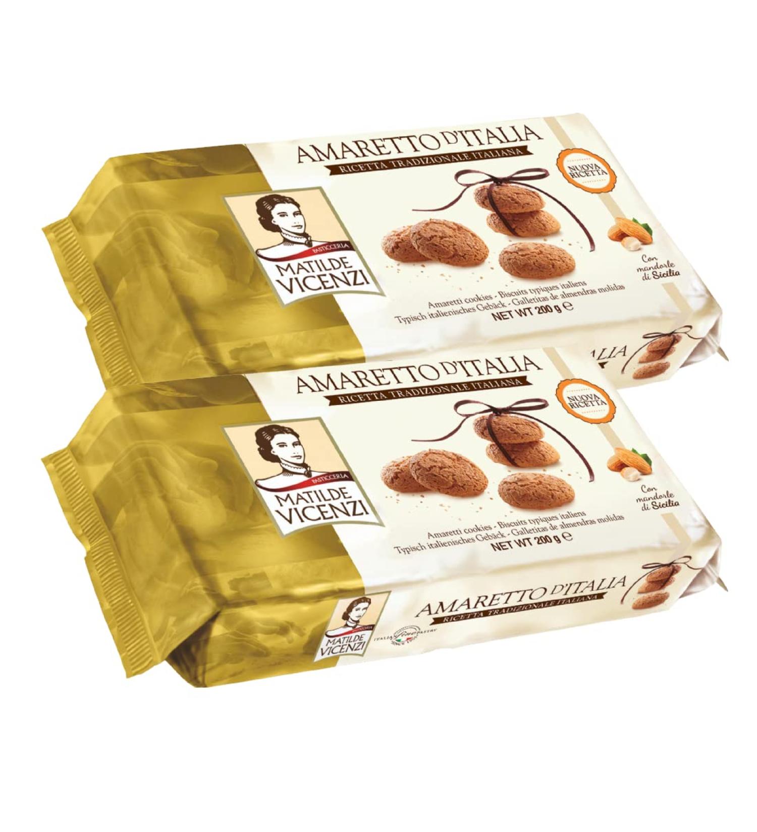 Matilde Vicenzi Ameretto Di Matilde Italian Cookies Amaretti Biscuits 200g (Pack of 2) - Buy Online on GoSupps.com