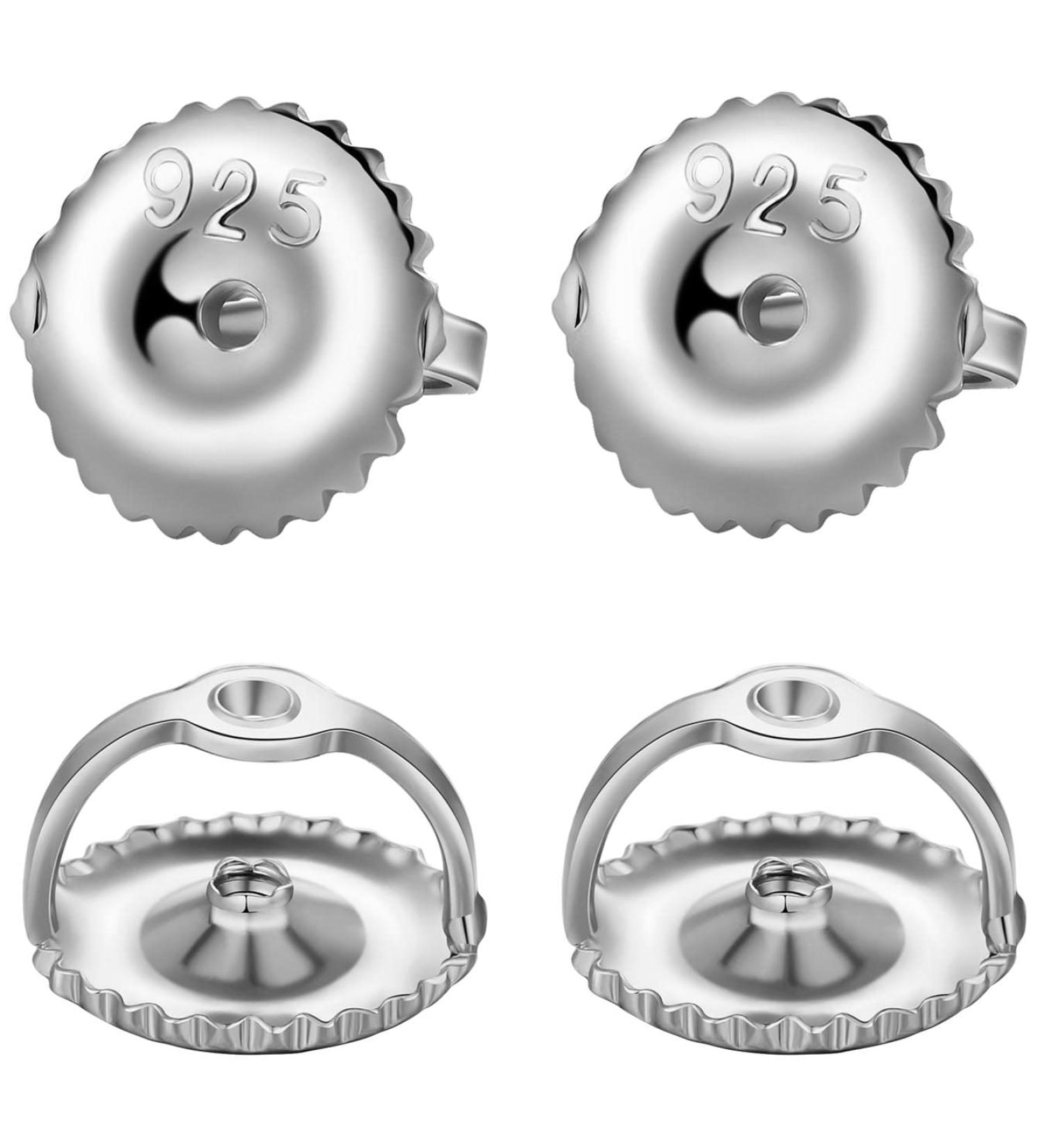 14k Gold Plated 925 Sterling Silver Screw Earring Backs - Hypoallergenic, 2 Pairs, Fits Threaded Post 0.032'' White - Buy Online on GoSupps.com