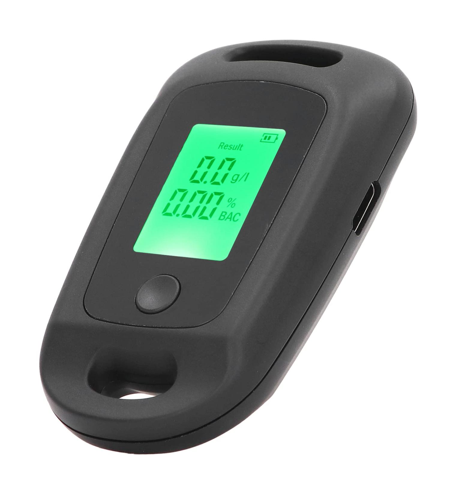 Rechargeable Alcohol Tester Three Color Indication Portable Breathalyzer with Hanging Hole Design USB Charging for Personal Use (Black) - Buy Online on GoSupps.com