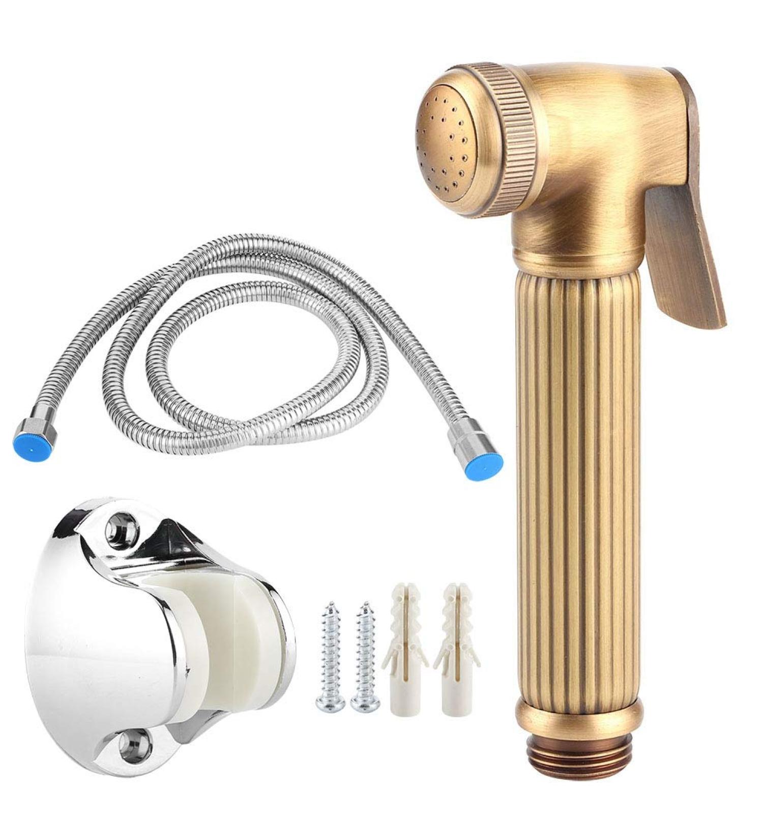 Bidet G1/5.1 cm Copper Handheld Spray Nozzle Set - WC Bidet Sprayer for Bathroom | International Shipping - Buy Online on GoSupps.com