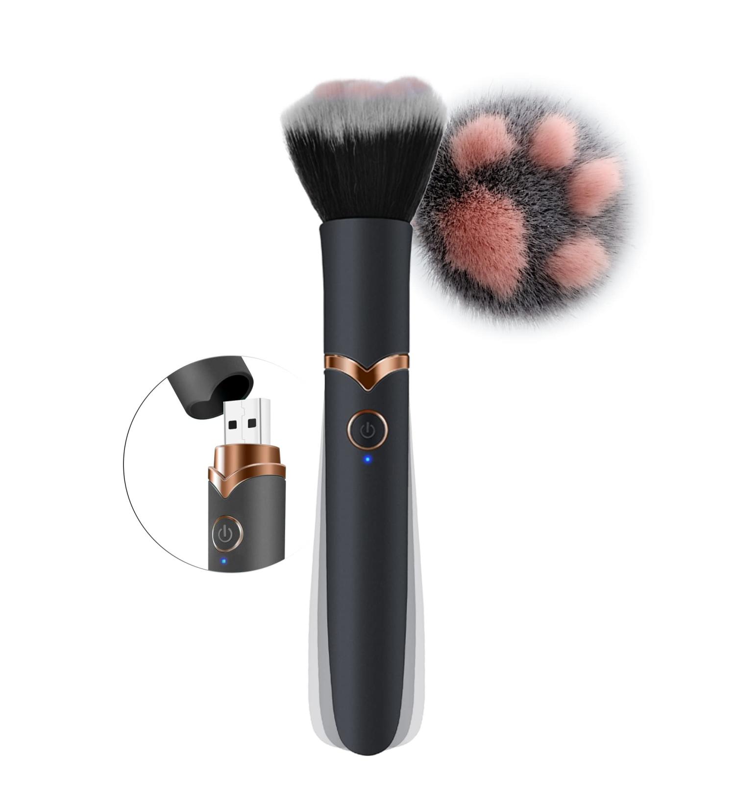 Fulutoy Rechargeable Mini Bullet Vibrator & Makeup Brush - 10 Vibration Modes Premium Synthetic Hair - Perfect Gift Idea - Buy Online on GoSupps.com