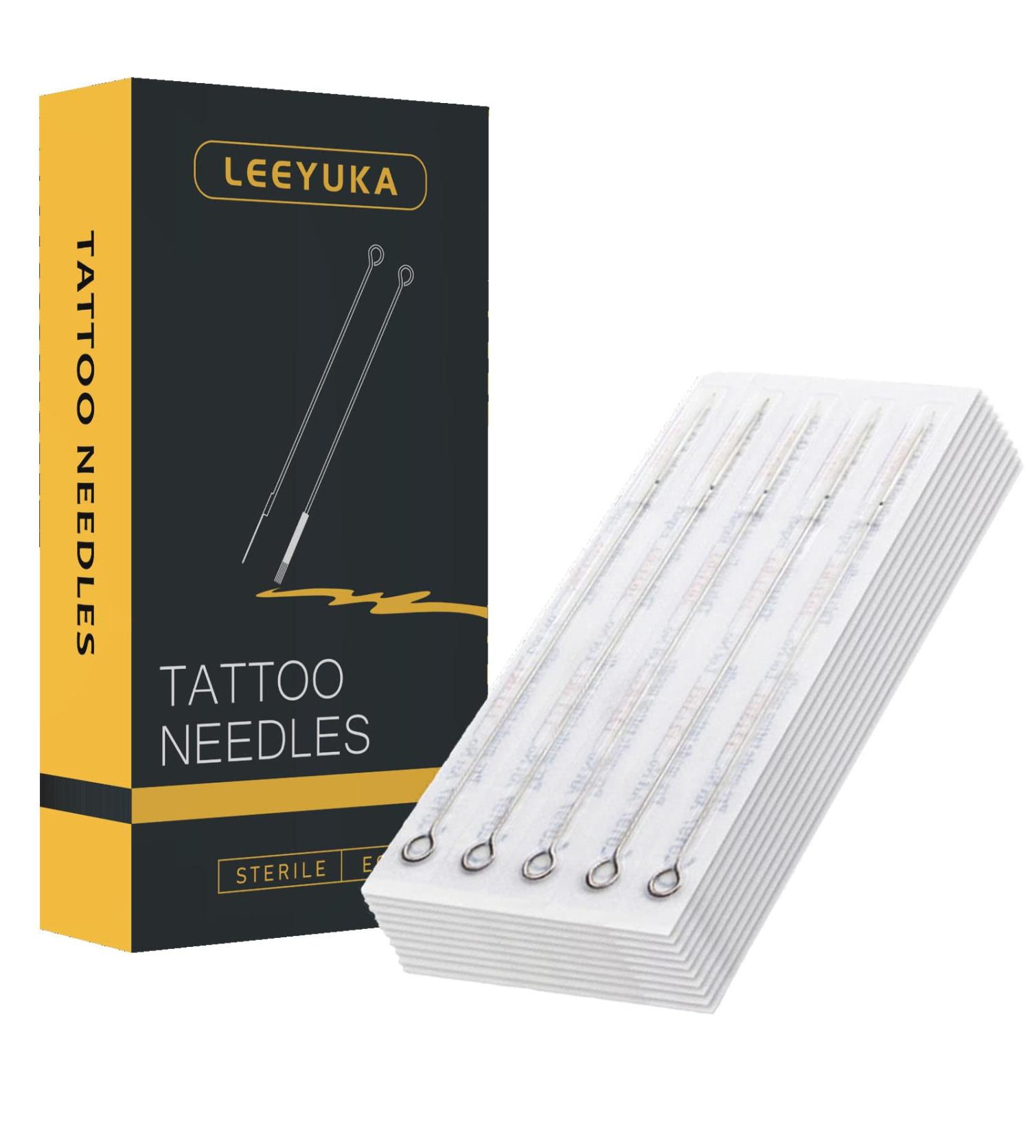 50PCS LEEYUKA Tattoo Needles Assorted Size - 3RL, 5RL, 7RL, 9RL, 10 and 3RS, 5RS, 7RS, 9RS, 5M1, 7M1 - Buy Online on GoSupps.com