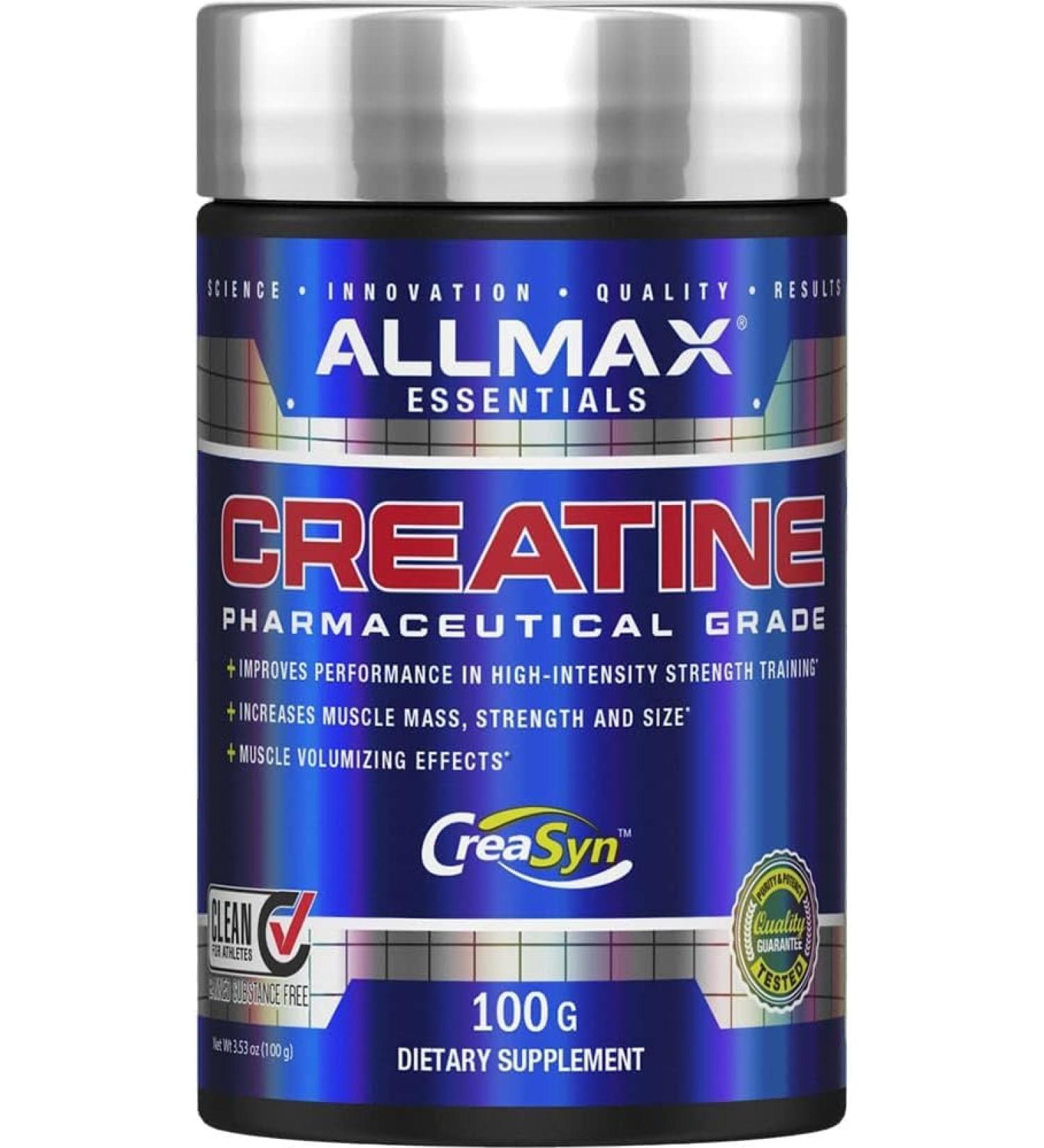 ALLMAX Nutrition - Creatine Powder - 100% Pure Micronized Creatine Monohydrate - Pharmaceutical Grade Creatine - 100 Gram - Buy Online on GoSupps.com