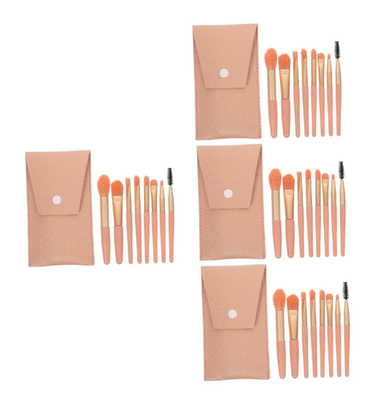 Beavorty 4 Sets Travel Makeup Brushes Make up Brush Women Favor Women Makeup Supplies Cosmetology Kit Girls Suit Portable Brush Makeup Tool Miss Powder Pink Pu Wooden Handle - Buy Online on GoSupps.com