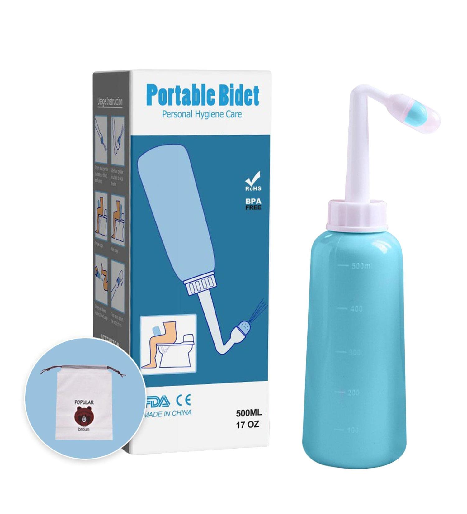 Shop 500ml Portable Peri Bottle for Postpartum Care | Travel Bidet for Women & Babies - Blue - Buy Online on GoSupps.com
