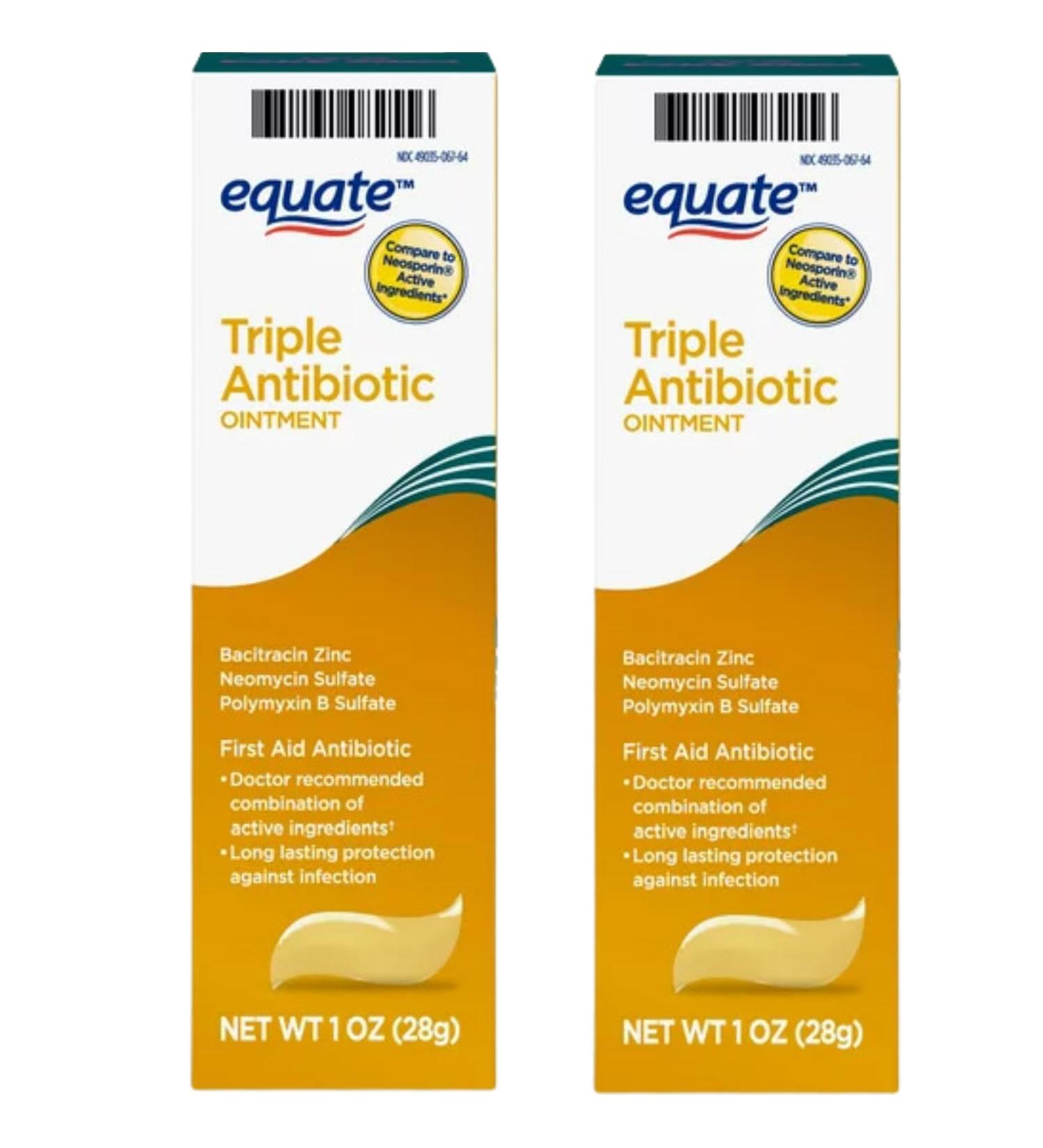 SCHMIDT EMPIRE Equate First Aid Triple Ointment - 24-Hour Wound Care 1 oz (Pack of 2) - International Shipping Available - Buy Online on GoSupps.com