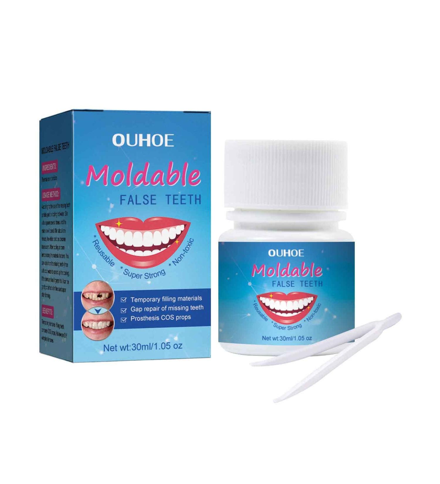 Provisional Denture Kit - Formable Tooth Repair Set for Missing Teeth | 3PCs Prosthesis Dental Care Tools - Buy Online on GoSupps.com