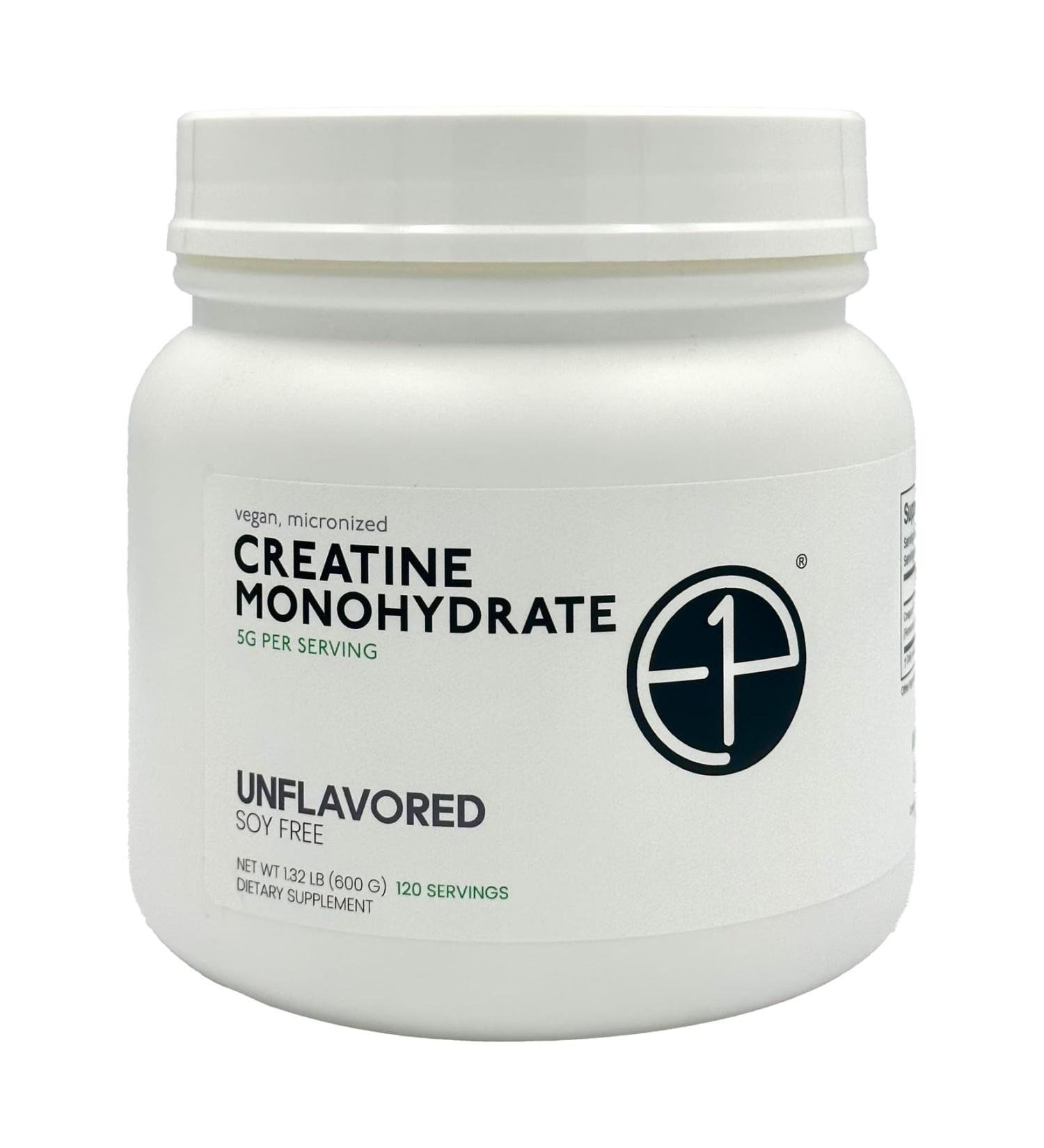 E1P Creapure Creatine Monohydrate 600grams (120 Servings) Unflavored Non-GMO Vegan Fermented Third-Party Lab Tested. Made with Halal and Kosher Certified Ingredients. - Buy Online on GoSupps.com