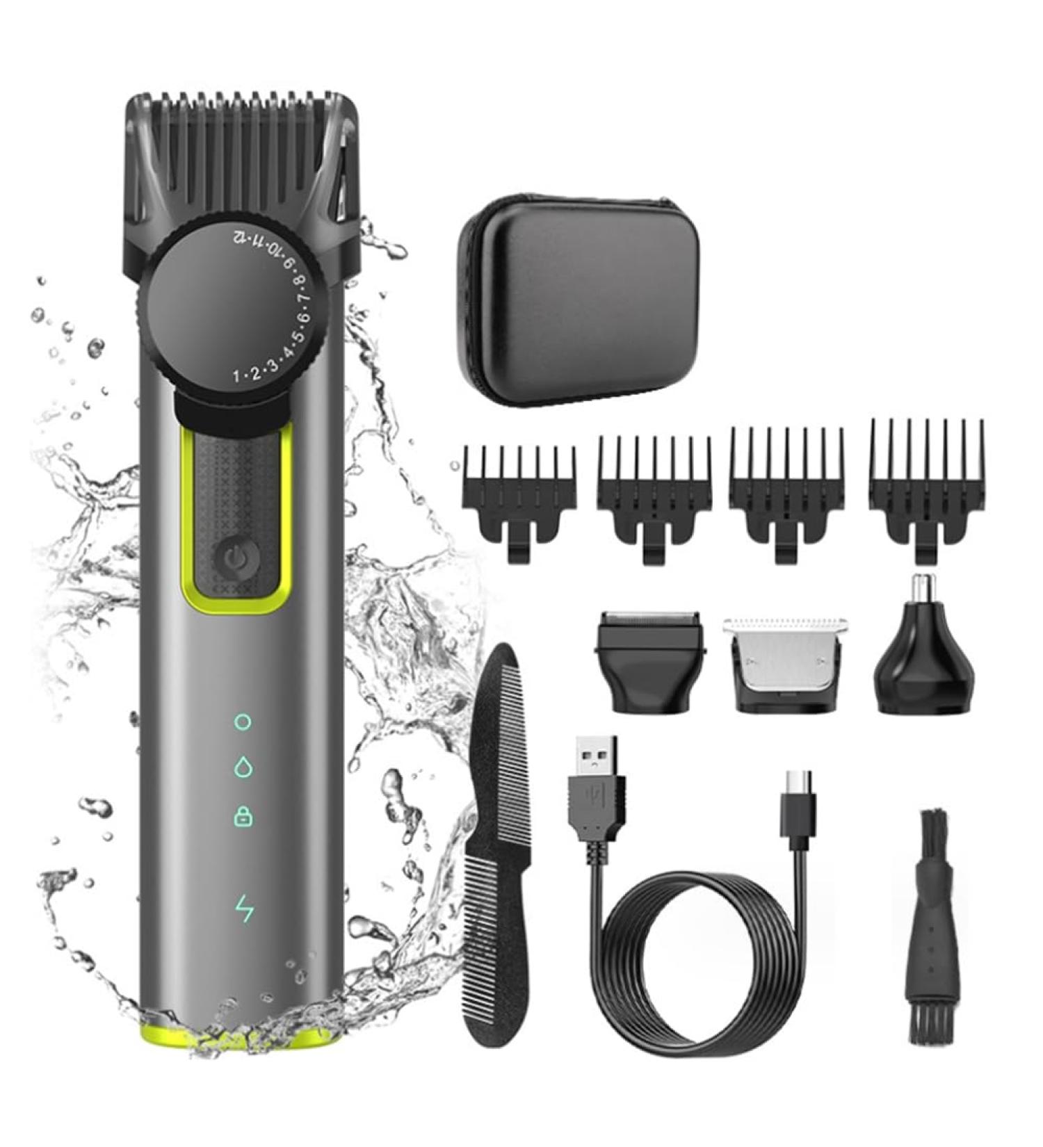 Paociuro Cordless Rechargeable Hair Clipper & Trimmer Beard Trimmer for Men Adjustable Beard Trimmer with 4 Limit Combs - Buy Online on GoSupps.com