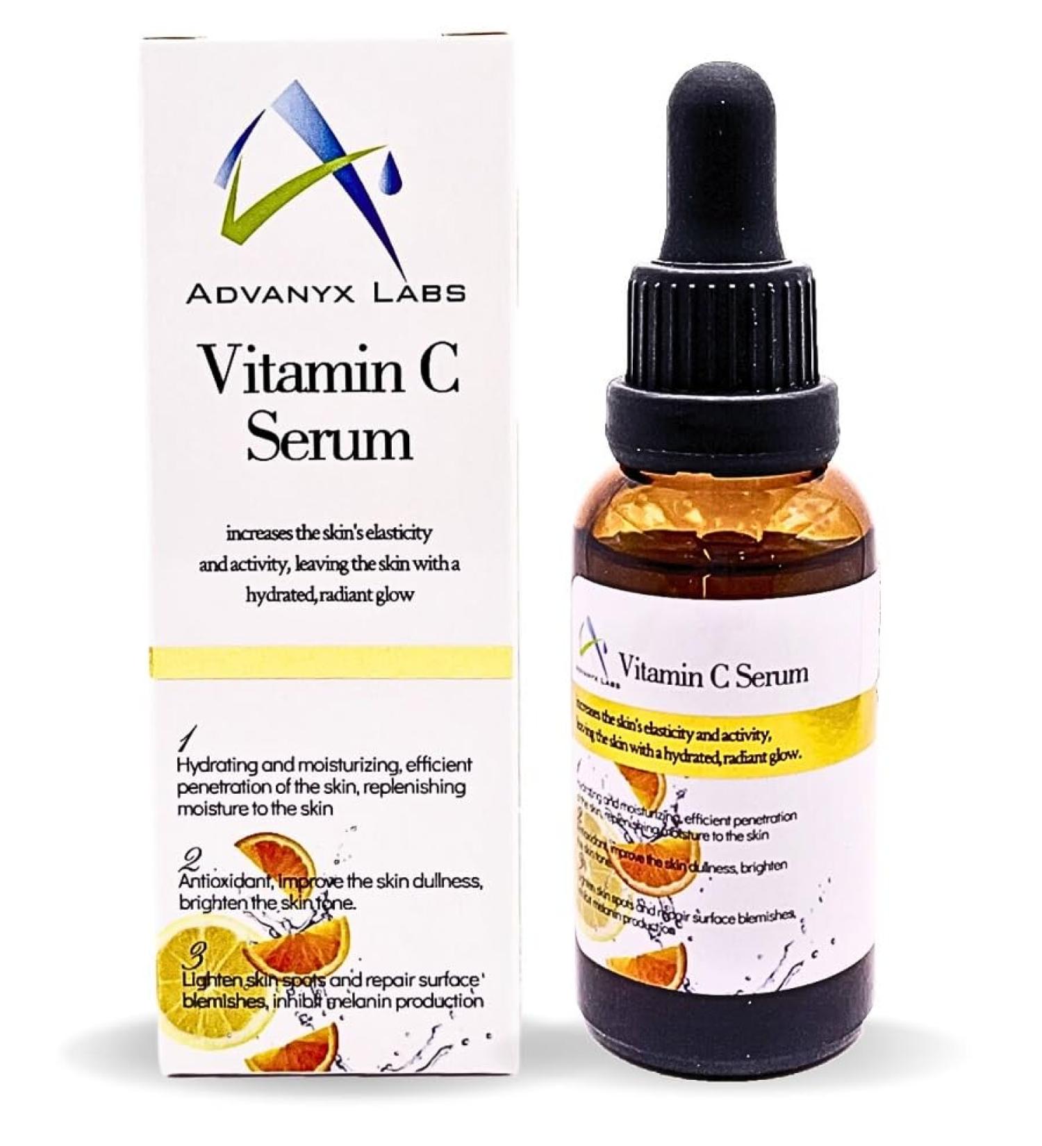 AdvanyxSkin Vitamin C Serum for Face - Brightening & Anti-Aging with Hyaluronic Acid Niacinamide & Salicylic Acid - Reduce Wrinkles & Dark Spots (1 oz) - International Shipping Available - Buy Online on GoSupps.com