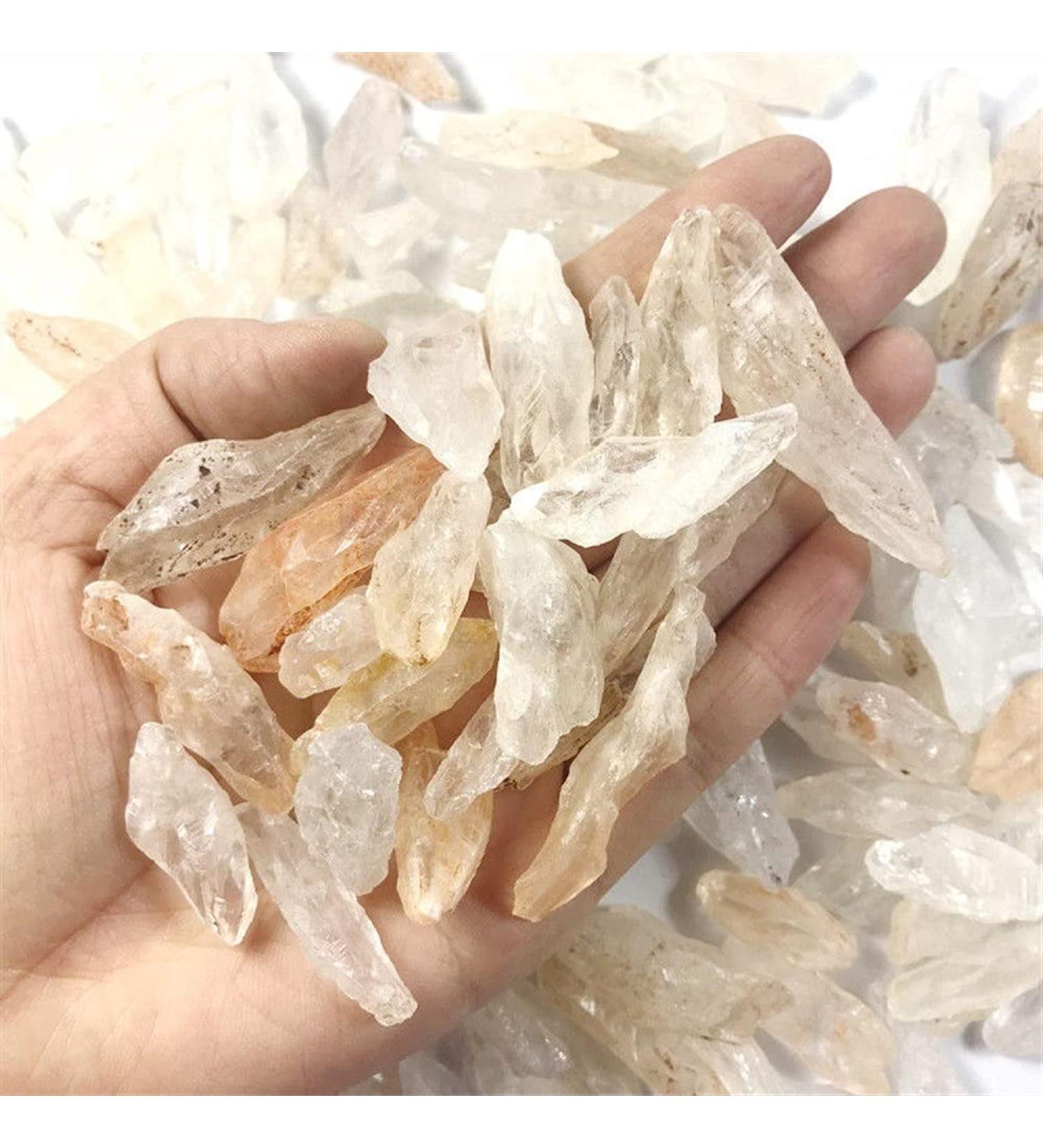 Stone Crafts 100g Natural White Quartz Crystal Stone Rock Chips Specimen Quartz Crystals Natural Stones Natural Luster - Buy Online on GoSupps.com