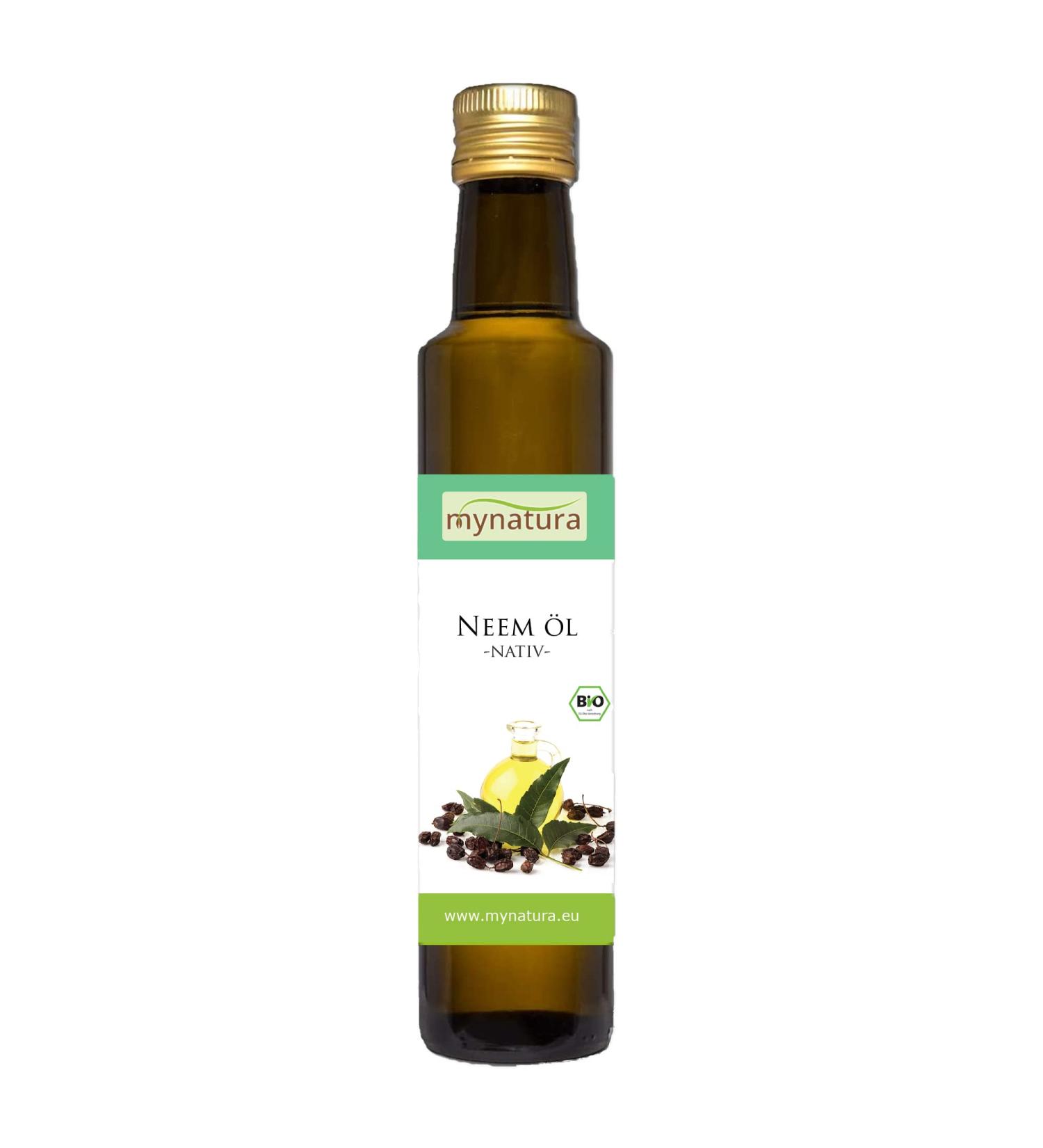 Mynatura Organic Neem Oil - 100% Pure Vegan Skin & Body Care Oil (250ml) | Natural Insect Protection in Glass Bottle - Buy Online on GoSupps.com