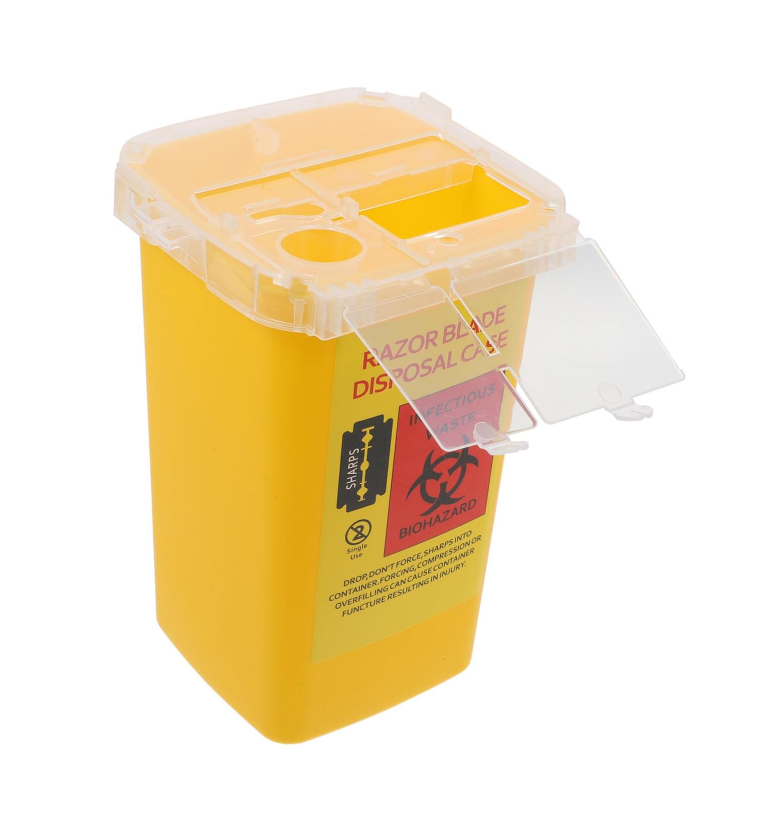 Frcolor Razor Blade Waste Container | Storage for Razor Blades | Mini Bin for Men | Car Blade Case - Yellow 15.4x9.5x9.5cm - Buy Online on GoSupps.com