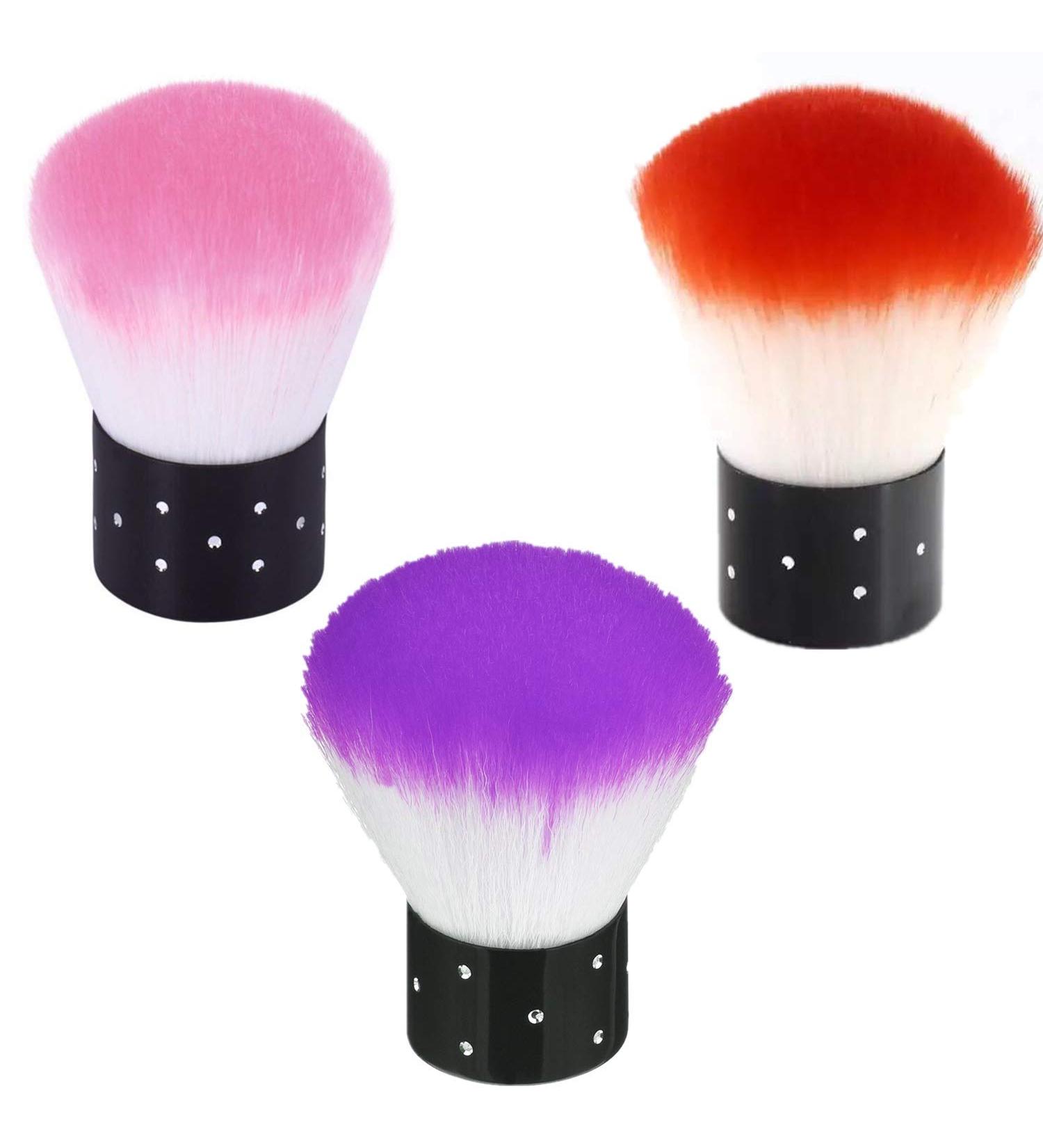 3 Pieces Colorful Nail Brush Set - Practical Nail Art Dust Cleaner for Makeup & UV Gel Application - Buy Online on GoSupps.com