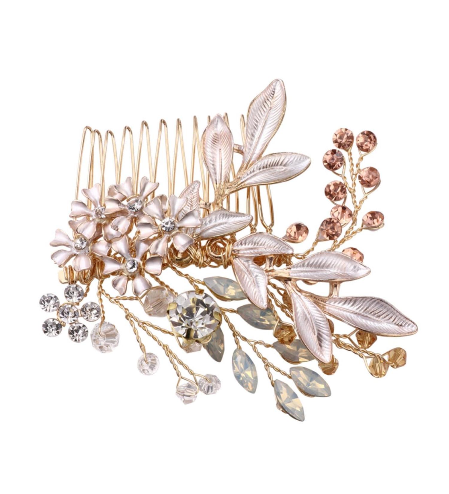 Angoily 1pc Pearl Hair Pin Wedding Hair Side Combs Wedding Hair Accessories Rhinestone Hair Accessories Bridal Pearl Hair Comb Tiara European Style Bride Wedding Accessories - Buy Online on GoSupps.com