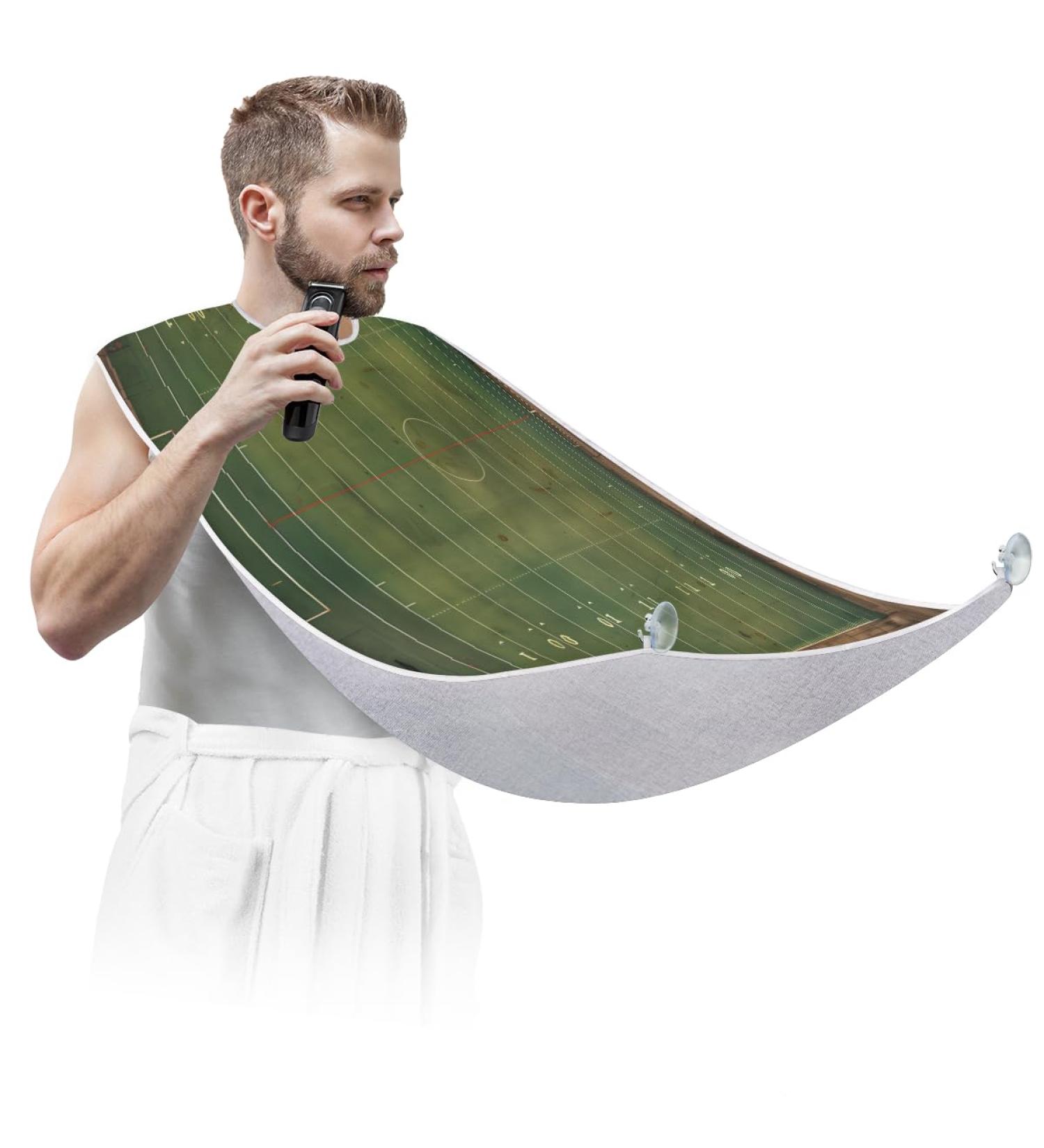 Snowflake Check Beard Bib Apron - Ultimate Beard Hair Catcher for Men | Perfect Gift for Dad on Father's Day Anniversary & Christmas | Includes 2 Suction Cups - Buy Online on GoSupps.com