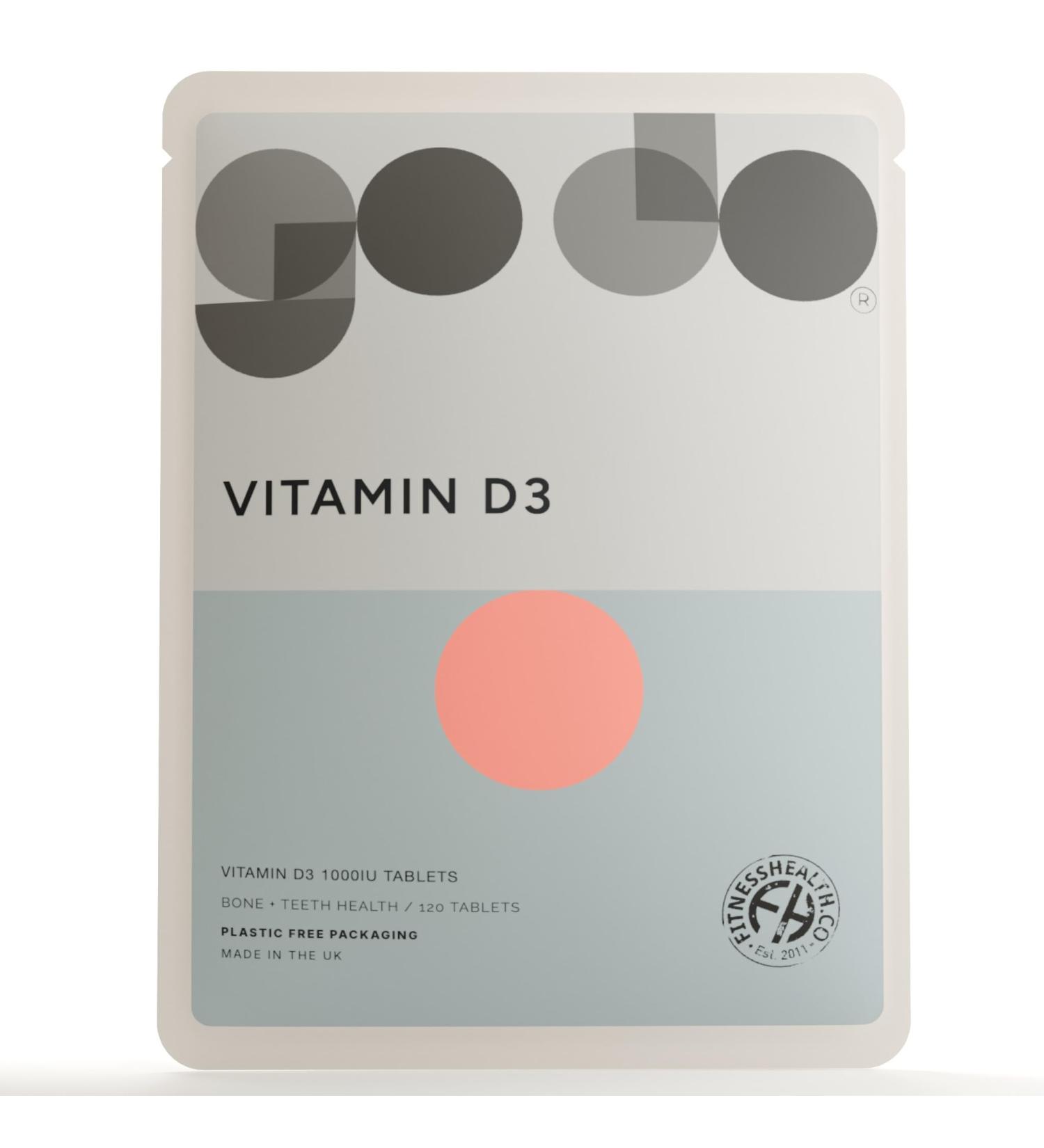 Fitness Health Vitamin D3 Tablets 1000IU - Strong Vitamin D Tablets High Strength - Bone Strength Supplement - Vitamin D3 Supplement - Vegan High Strength Vitamin D - Easy to Swallow (120 Tablets) 120 Count (Pack of 1) - Buy Online on GoSupps.com