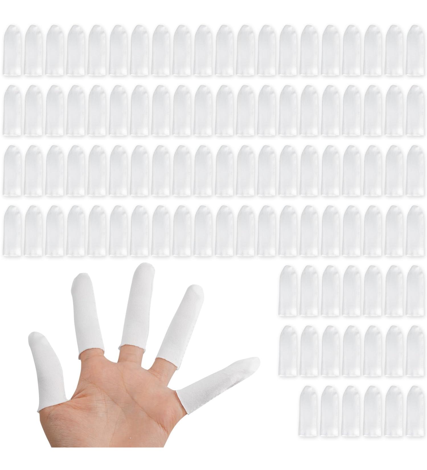 100 Pieces Cotton Finger Cots | Comfortable & Breathable Thumb Protectors | Absorb Sweat - White Fingertips Protective Cover - Buy Online on GoSupps.com