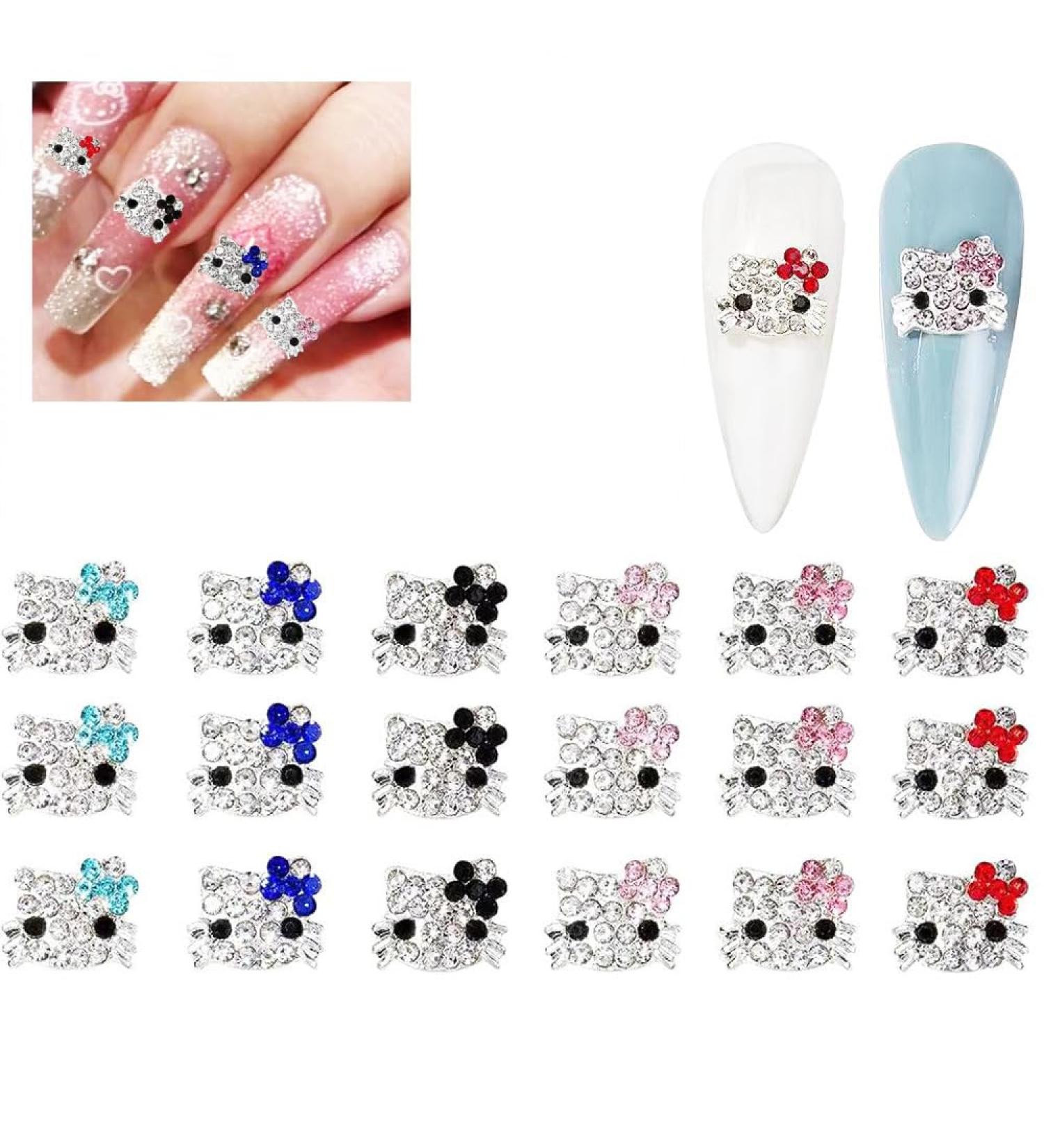 18Pcs Alloy Kitty Nail Charms Shinny Kawaii Nail Rhinestones Silver Jewelry Kit Nail Crystal Nail Decorations Cartoon Nail for Hair Clips Refrigerator Magnets Dress Up and Phone Cases 18 pcs Kitty - Buy Online on GoSupps.com
