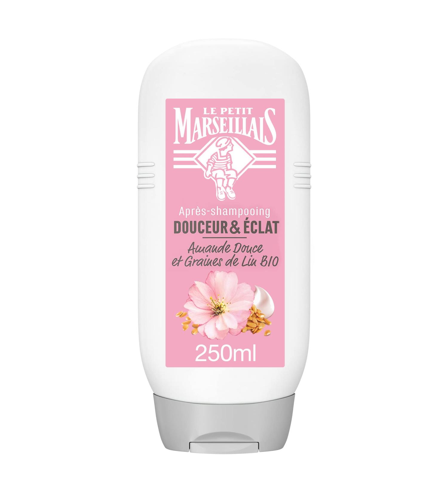 Le Petit Marseillais | Soin Express 1 Min Douceur & clat Almond & Organic Flax (200 ml bottle) Conditioner for long and delicate hair 95% ingredients of natural origin - Buy Online on GoSupps.com