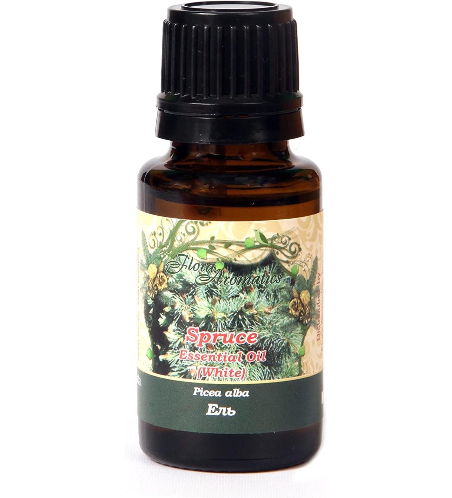 Flora Aromatics Spruce White Essential Oil 15ml / 0.5 Fl OZ | 100% Pure Therapeutic Grade (Undiluted Natural)