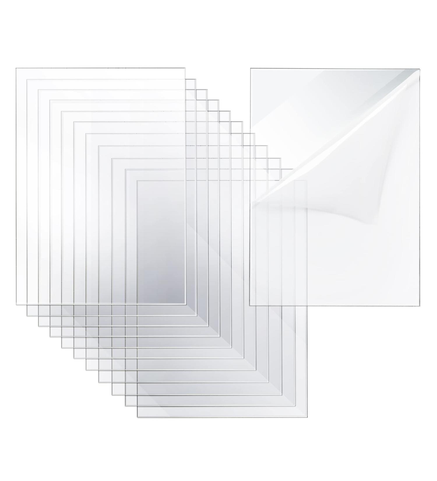 Elavain Clear Acrylic Sheets 12 Pack - 5x7 Plexiglass Panels for Picture Frames & DIY Projects - Ultra Transparent PMMA Casting Plate - 1MM Thick - Buy Online on GoSupps.com