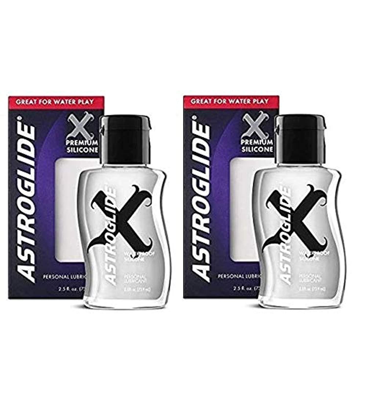Astroglide X Premium Silicone Personal Lubricant - 2.5 Fl Oz (2 Pack) | Safe for All Uses Long-Lasting & Water-Resistant - Shop Internationally - Buy Online on GoSupps.com