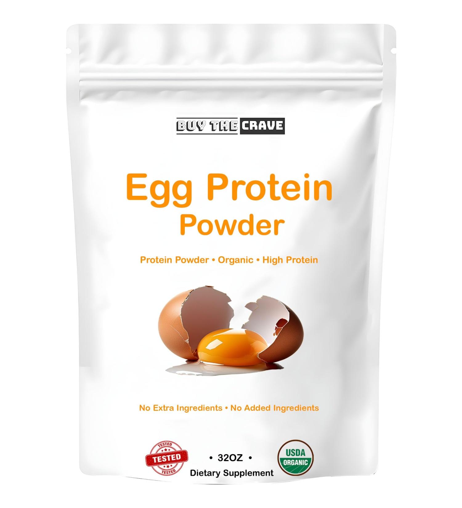 BUY THE CRAVE Egg Protein Powder Egg White Powder Soybean Powder Lactose Free Protein Powder - Unflavored & Dairy Free (32 OZ) - Buy Online on GoSupps.com