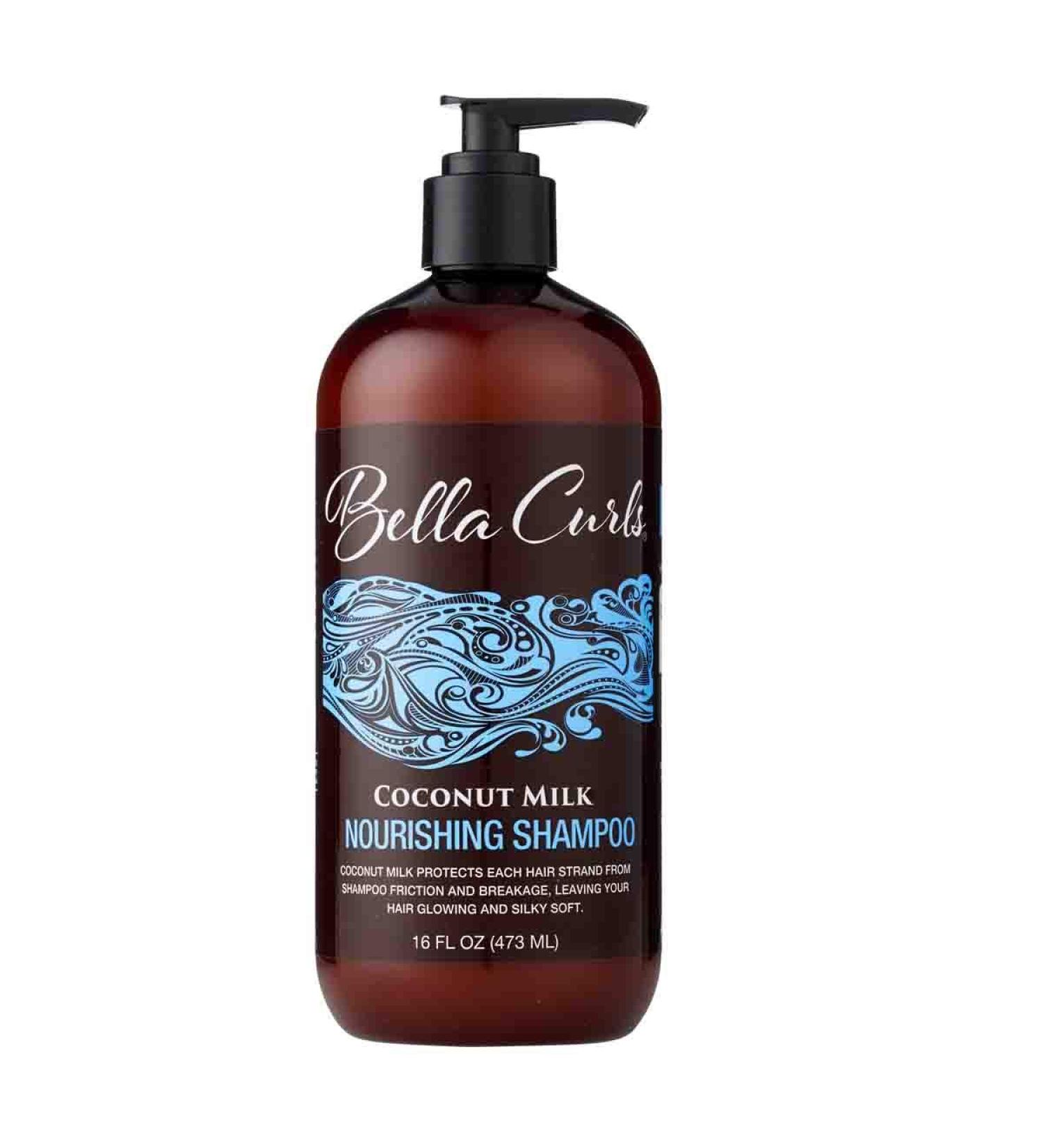 Bella Curls Coconut Milk Nourishing Hair Shampoo  16 Oz Nourishing Shampoo