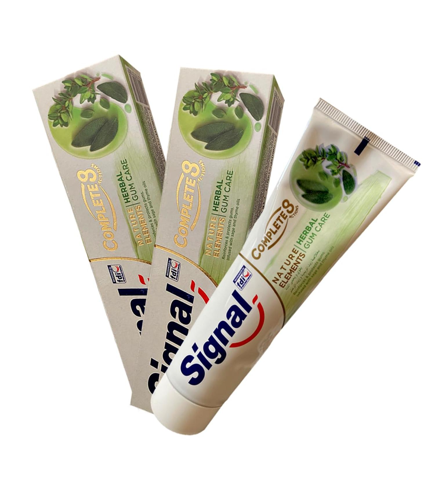 2X Signal Herbal Toothpaste for Gum Care - Reinforces & Protects Gums with Sage & Thyme - 100ml - Buy Online on GoSupps.com