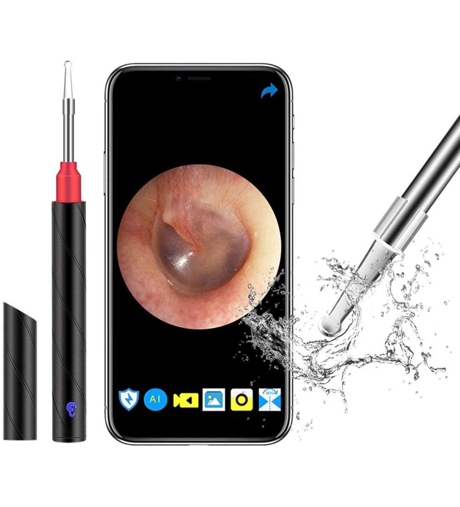 Wireless Otoscope Earwax Removal 1080P HD WiFi Ear Wax Remover Endoscope with Blue Light Disinfection Light for Children Adults Pets - Buy Online on GoSupps.com