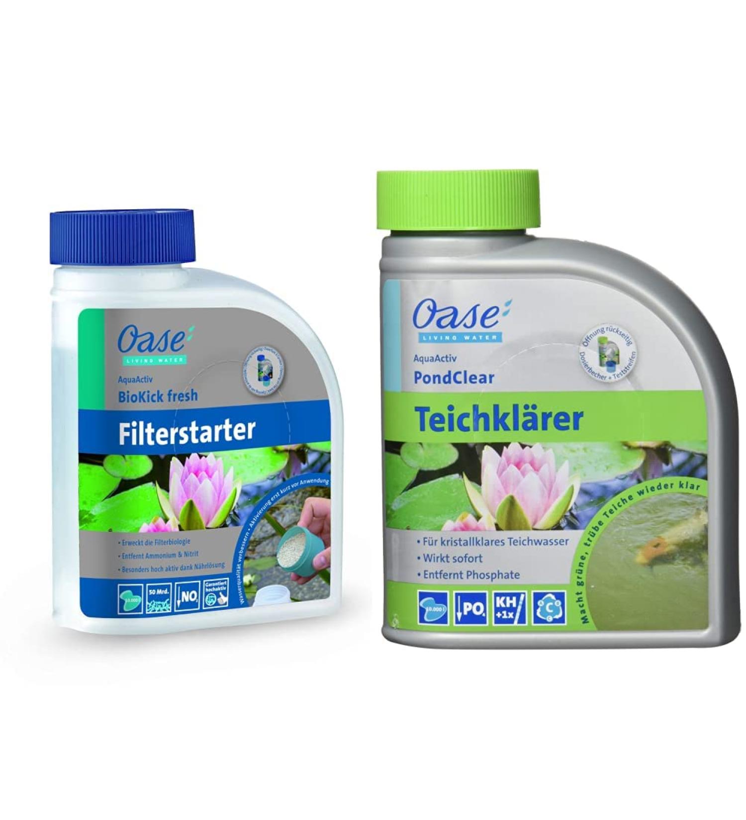 OASE 43145 Aquaactiv Biocick Fresh & 43140 Pondclear Bundle - 500 ml Starter Bacteria & Pond Clarifier for Easy Pond Maintenance | Ships Internationally - Buy Online on GoSupps.com