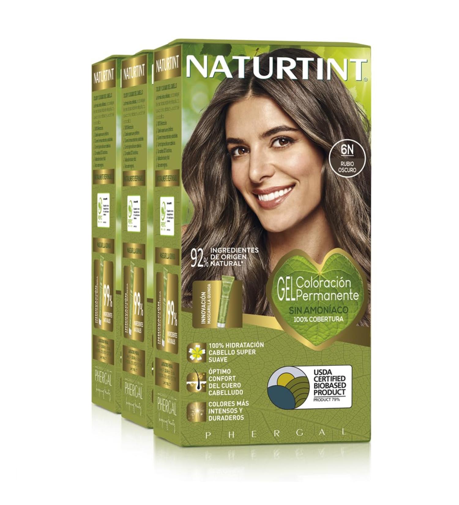 Natureint Biobased Hair Color 6N Dark Blonde - Ammonia-Free Natural Ingredients | 3 Pack (510 ml) - Shop Now for Healthier Hair! - Buy Online on GoSupps.com