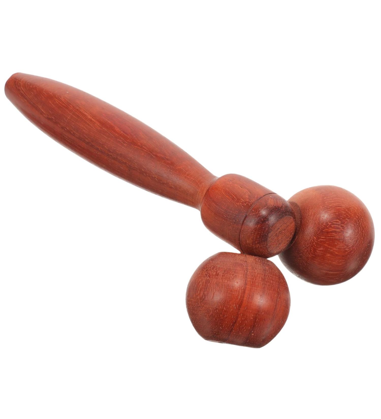 Minkissy Wood Double Ball Massage Device | Skin Care Tools for Neck & Eye Care | Facial Beauty Roller & Manual Scooter - Buy Online on GoSupps.com