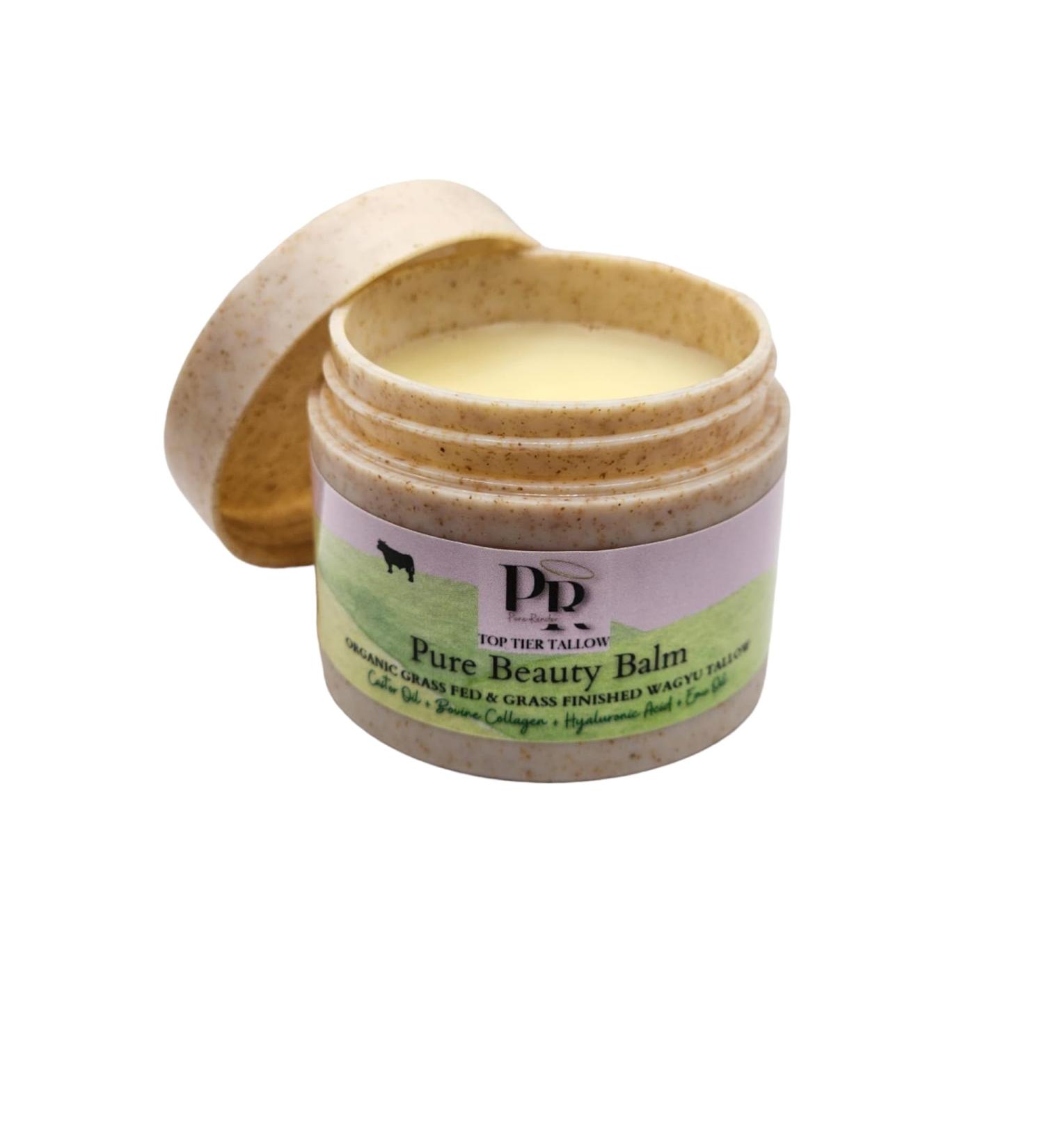 Pure Beef Tallow Skin Balm | Anti-Aging Grass Fed Tallow & Bovine Collagen | Organic Beauty Balm Made in USA - Buy Online on GoSupps.com