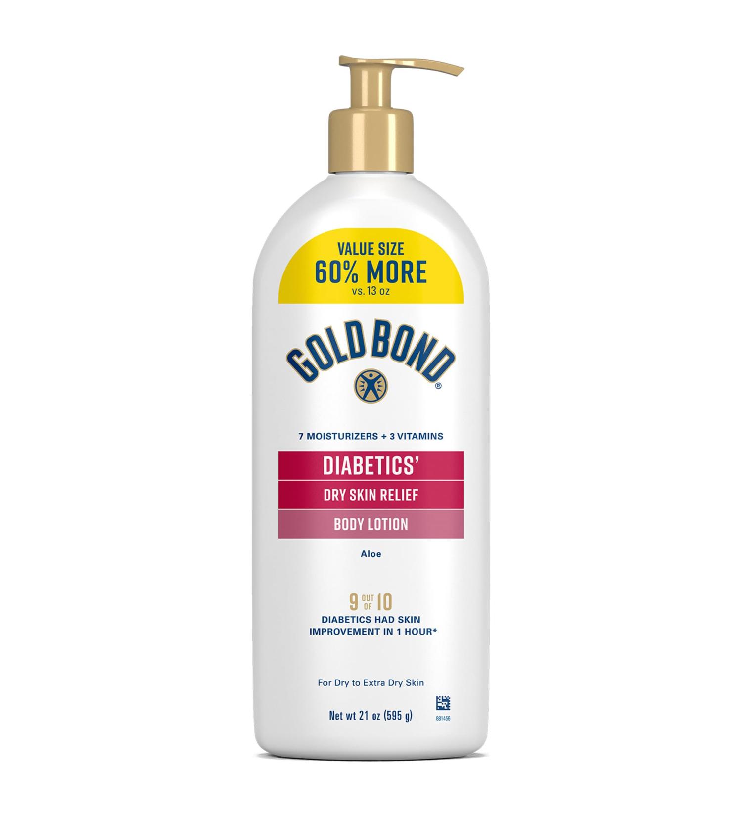 Gold Bond Diabetic Body Lotion Dry Skin Relief with Vitamin E & Aloe to Soothe & Moisturize Flaky Rough Skin Value Size 21 oz 21 Fl Oz (Pack of 1) - Buy Online on GoSupps.com