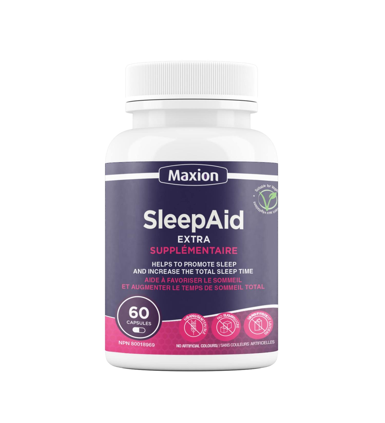 Maxion SleepAid Extra with Skullcap and Ashwagandha to Help Promote Sleep and Increase Total Sleep Time 60 Vegetable Capsules - Buy Online on GoSupps.com