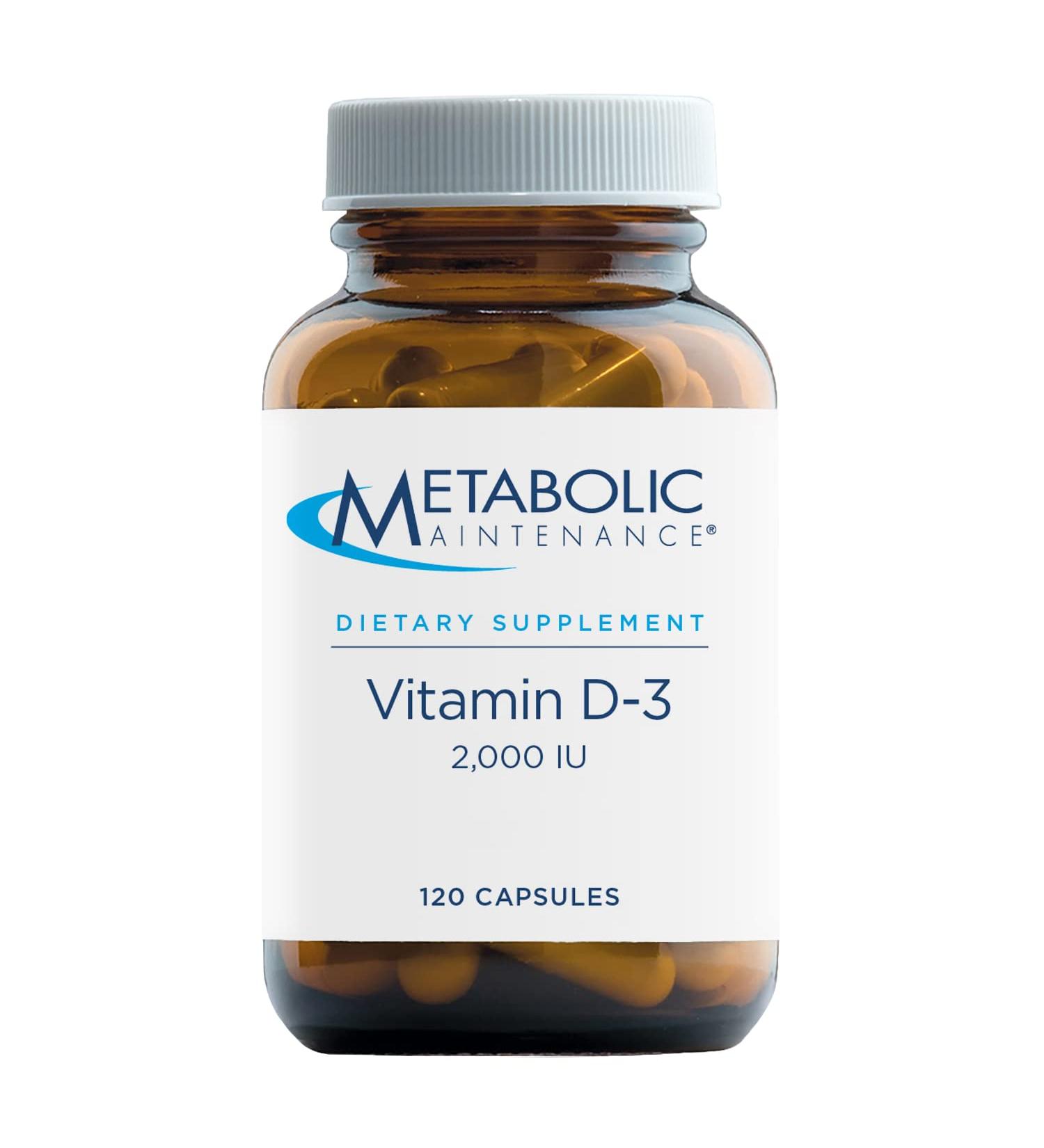 Metabolic Maintenance Vitamin D-3 2000 IU with Vitamin C - 120 Capsules - Bone, Immune, Mood & Cardiovascular Support - Buy Online on GoSupps.com